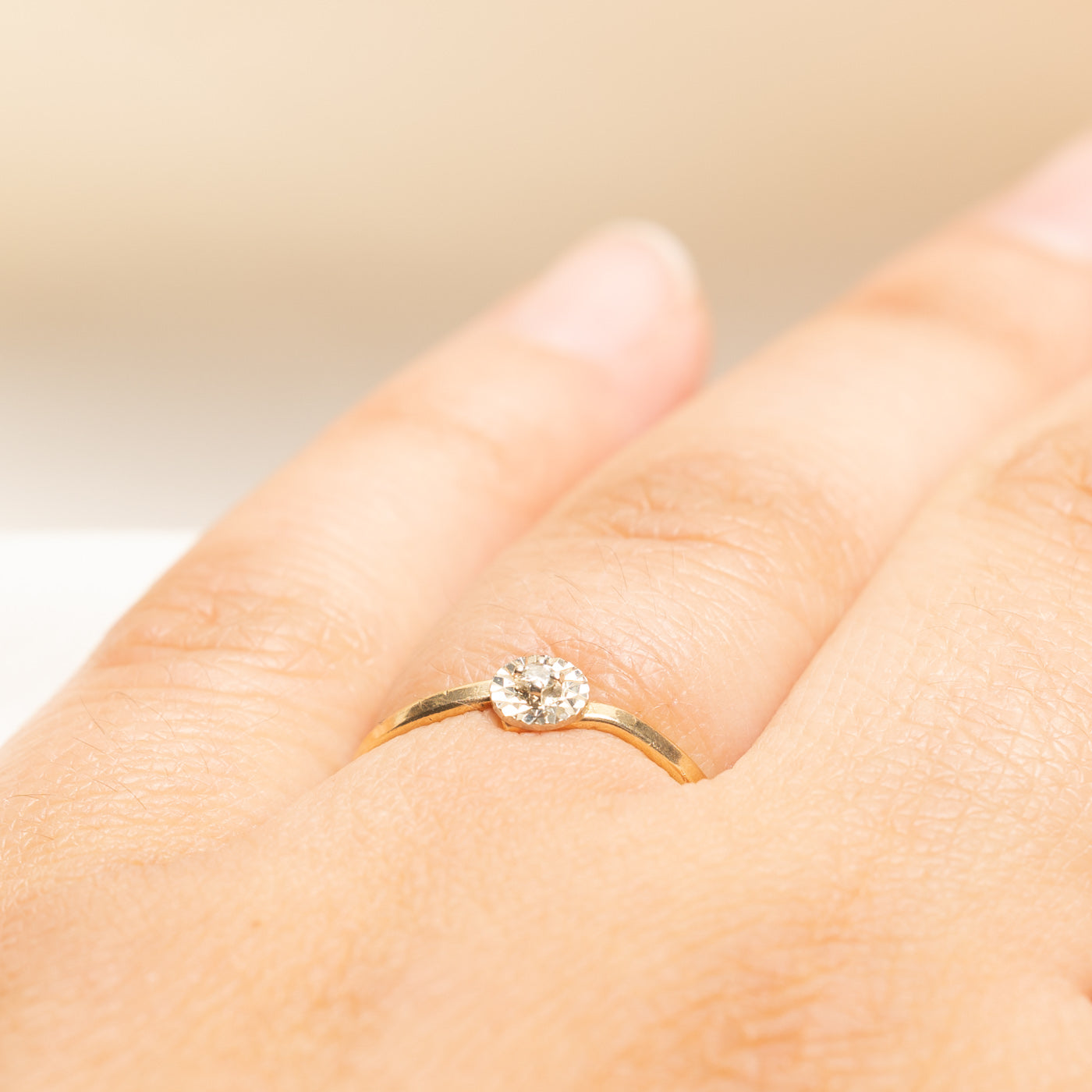 Illusion Set Diamond Wave Ring | 0.02ct | SZ 5.75