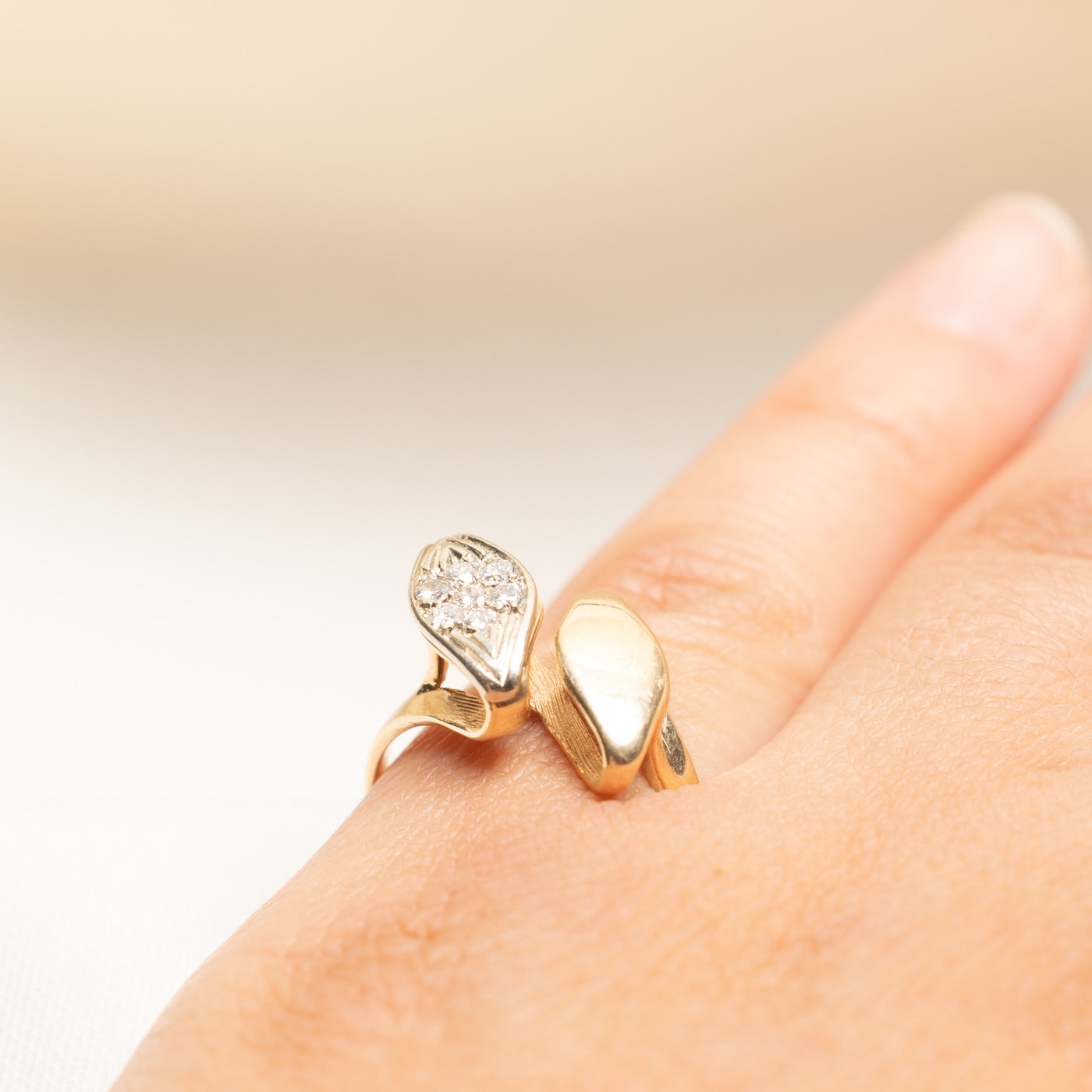 Yellow Gold Diamond Cocktail Ring | 0.15ctw | SZ 6