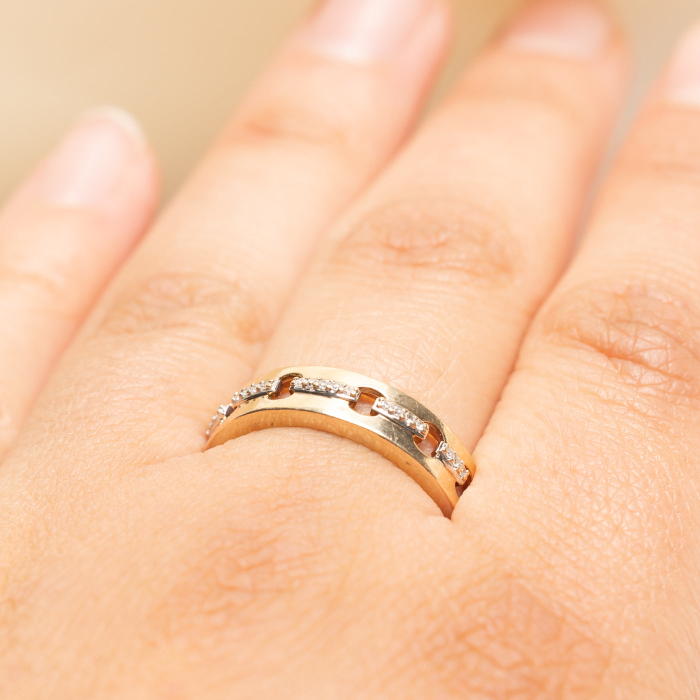 Yellow Gold Diamond Open Band | 0.06ctw | SZ 9