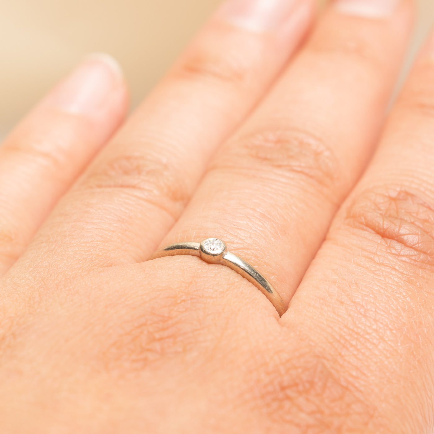 Bezel Set Diamond Thin Ring | 0.05ct | SZ 9