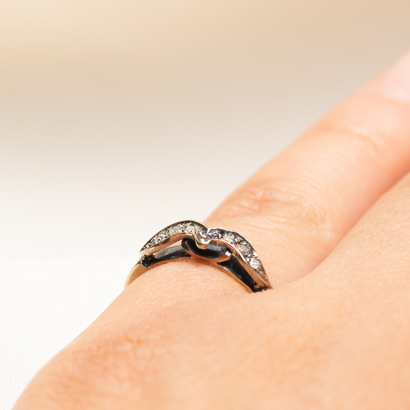Yellow Gold Diamond Chevron Ring | 0.07ctw | SZ 5