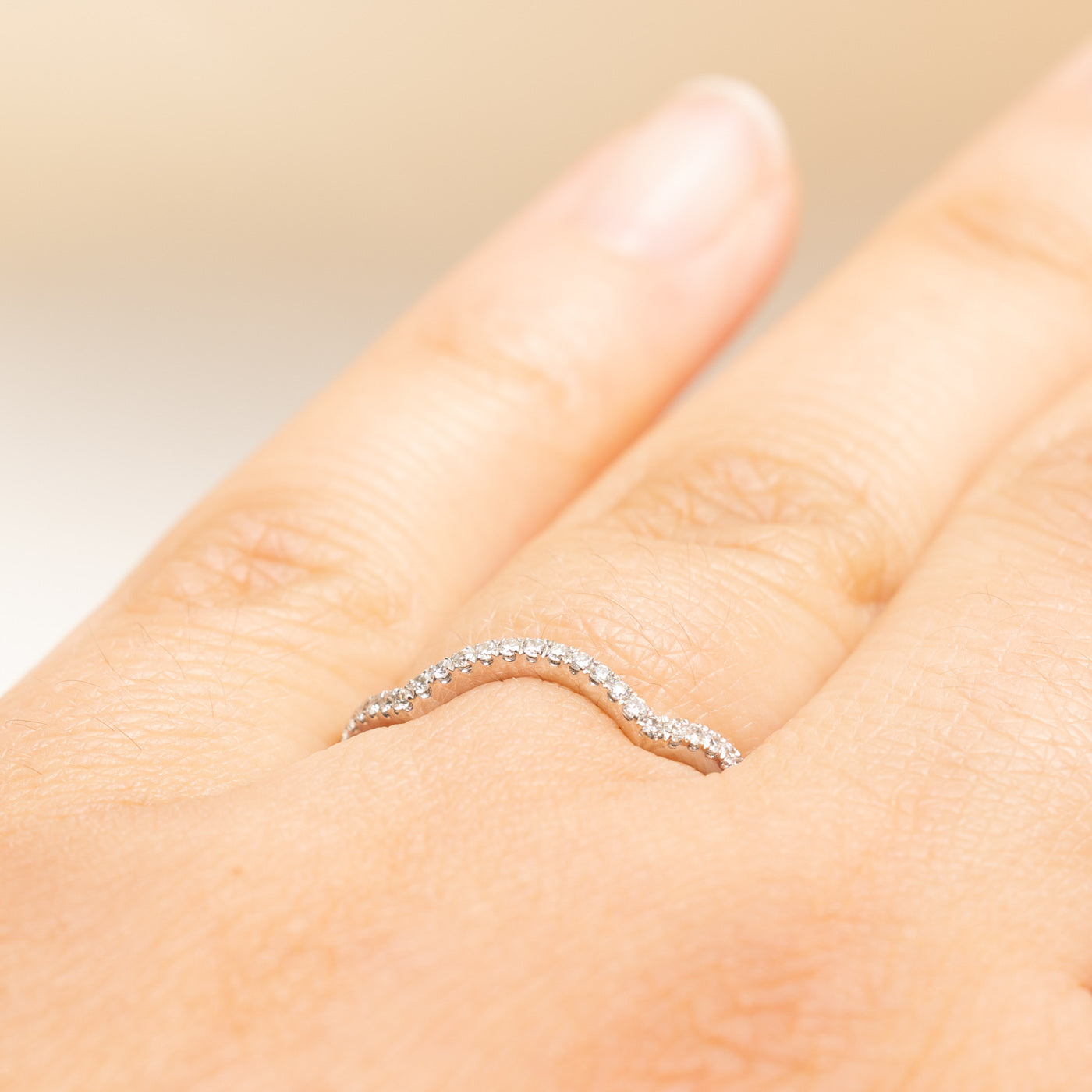 Bague contour en diamants demi-éternité | 0,16 ct | Taille 6,5