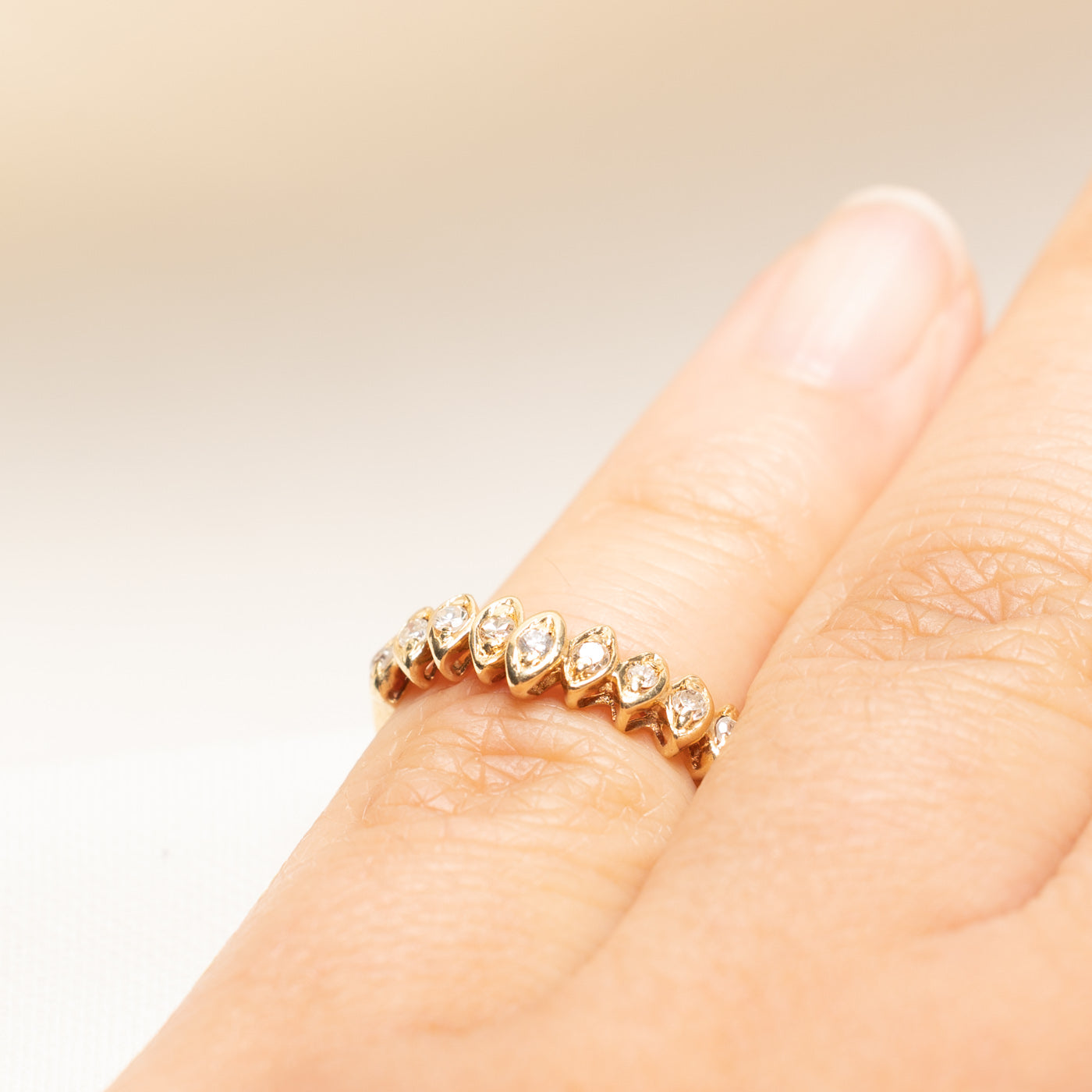 Semi Eternity Diamond Marquise Chevron Ring | 0.13ctw | SZ 1.75