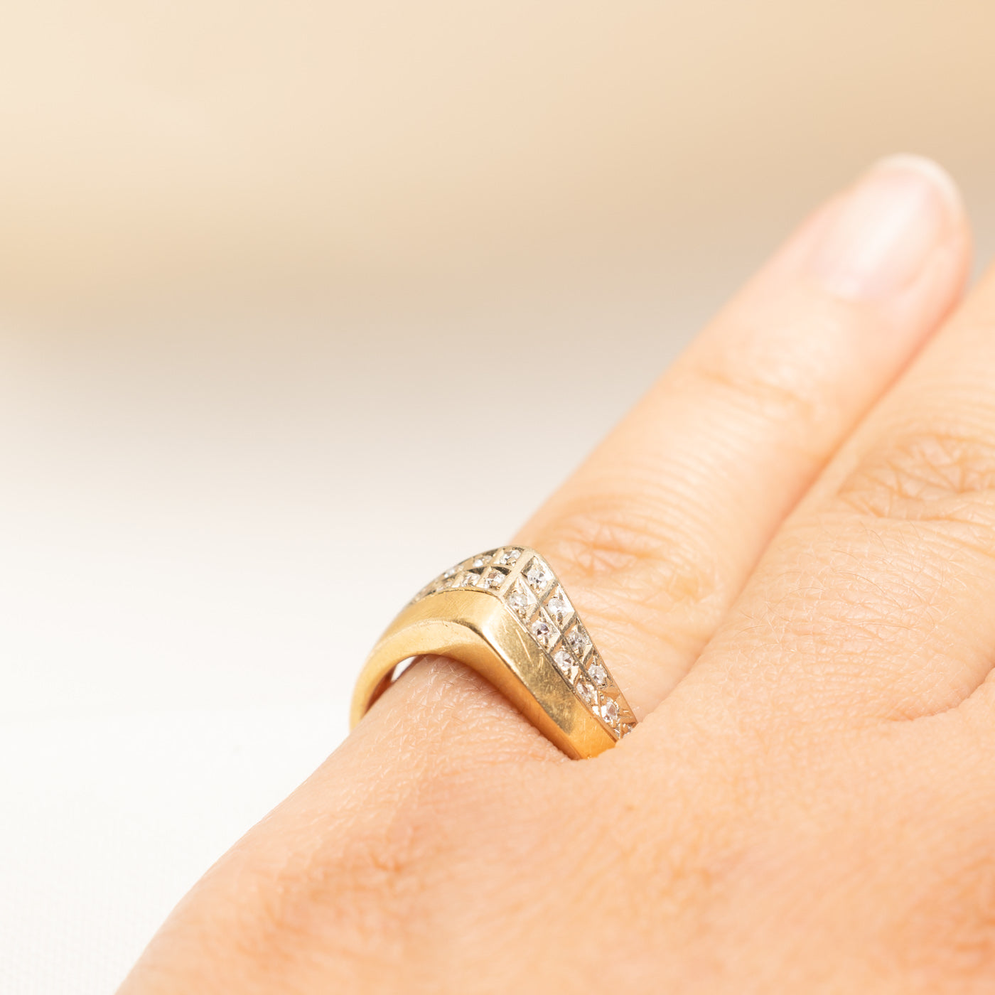 18k Yellow Gold Diamond Wave Ring | 0.20ctw | SZ 5.75