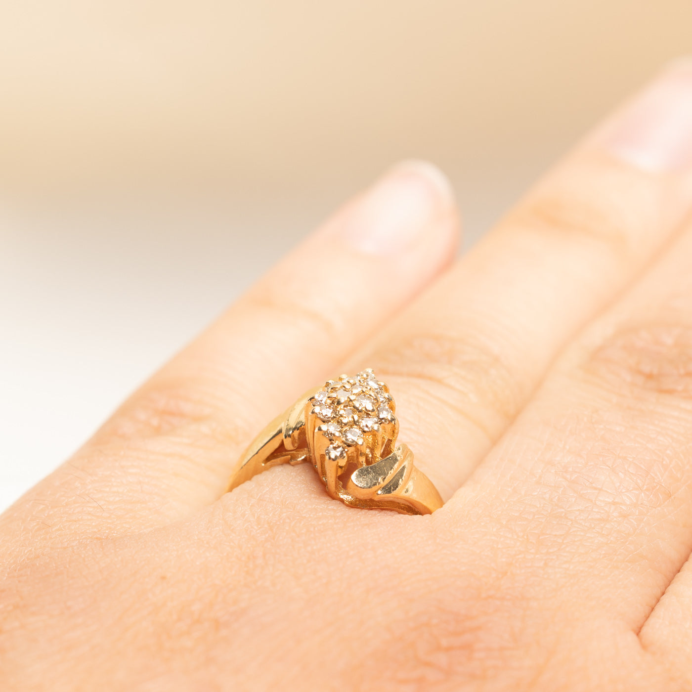 Diamond Marquise Cluster Bypass Ring | 0.25ctw | SZ 6.75