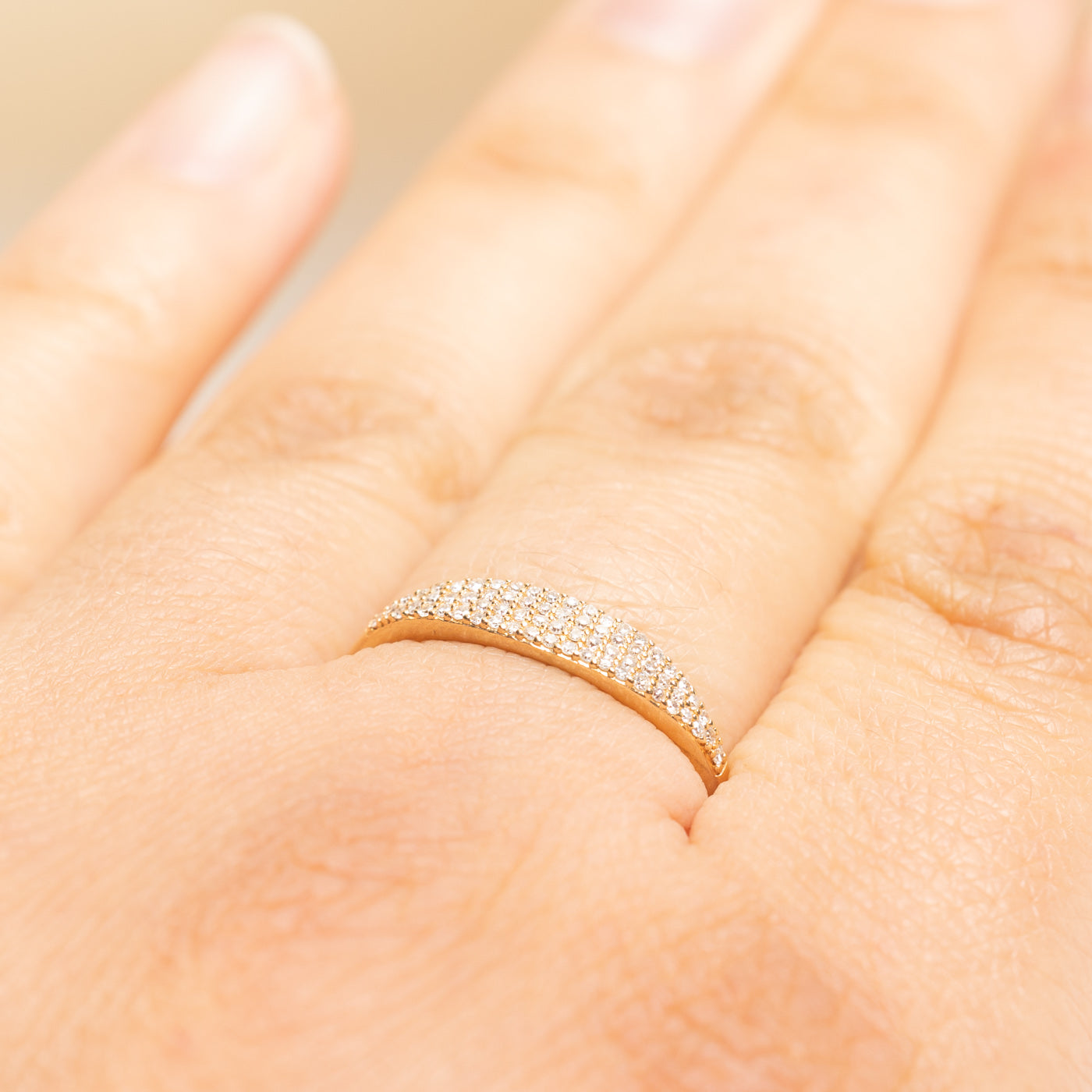 'Mejuri' Pavé Diamond Slim Signet Ring | 0.18ctw | SZ 8