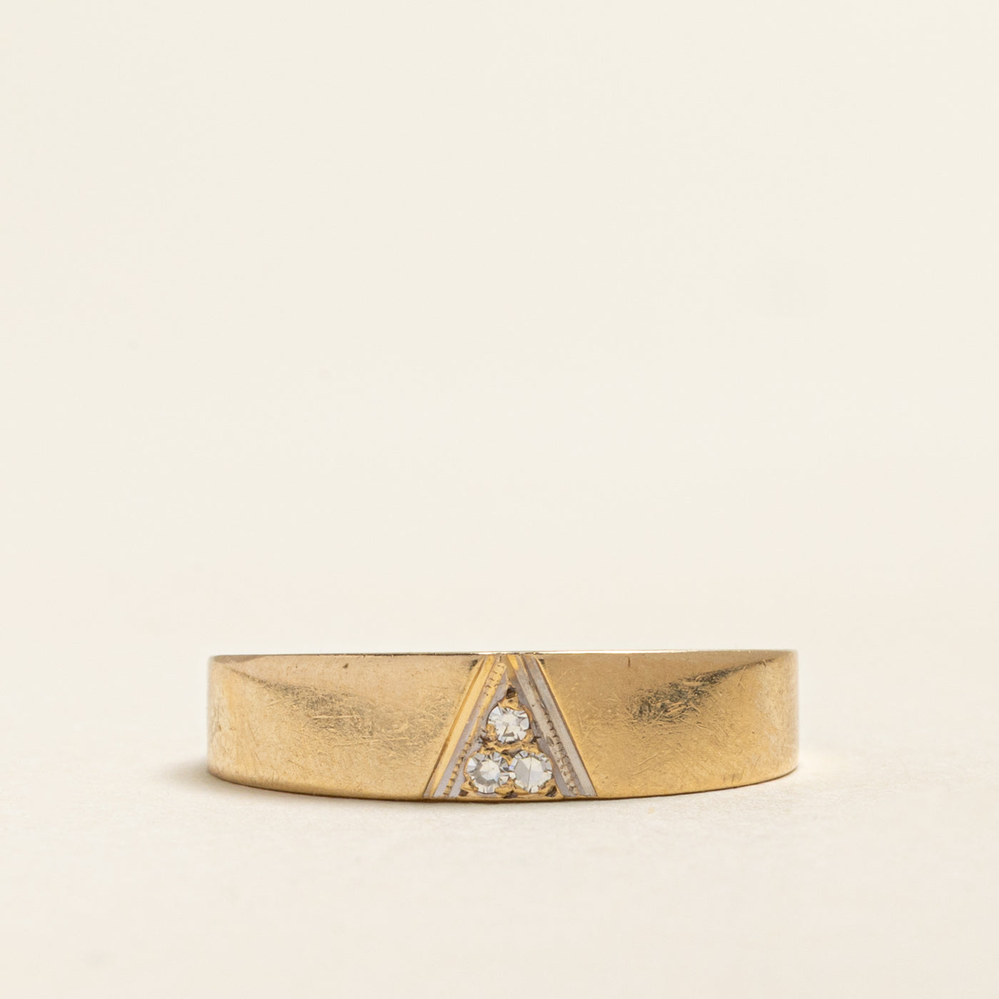 Yellow Gold Diamond Triangle Band | 0.04ctw | 5.25mm | SZ 7