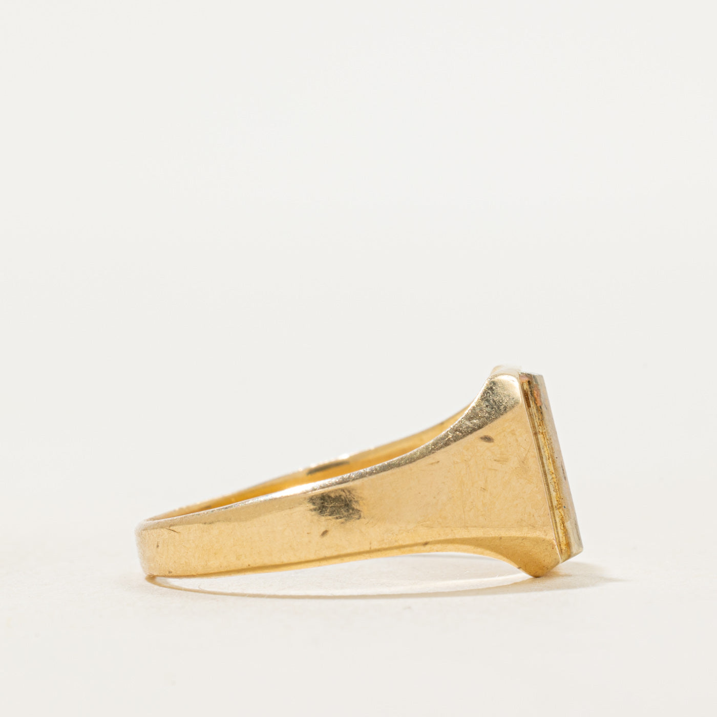 18k Yellow Gold Diamond Signet Ring | SZ 8
