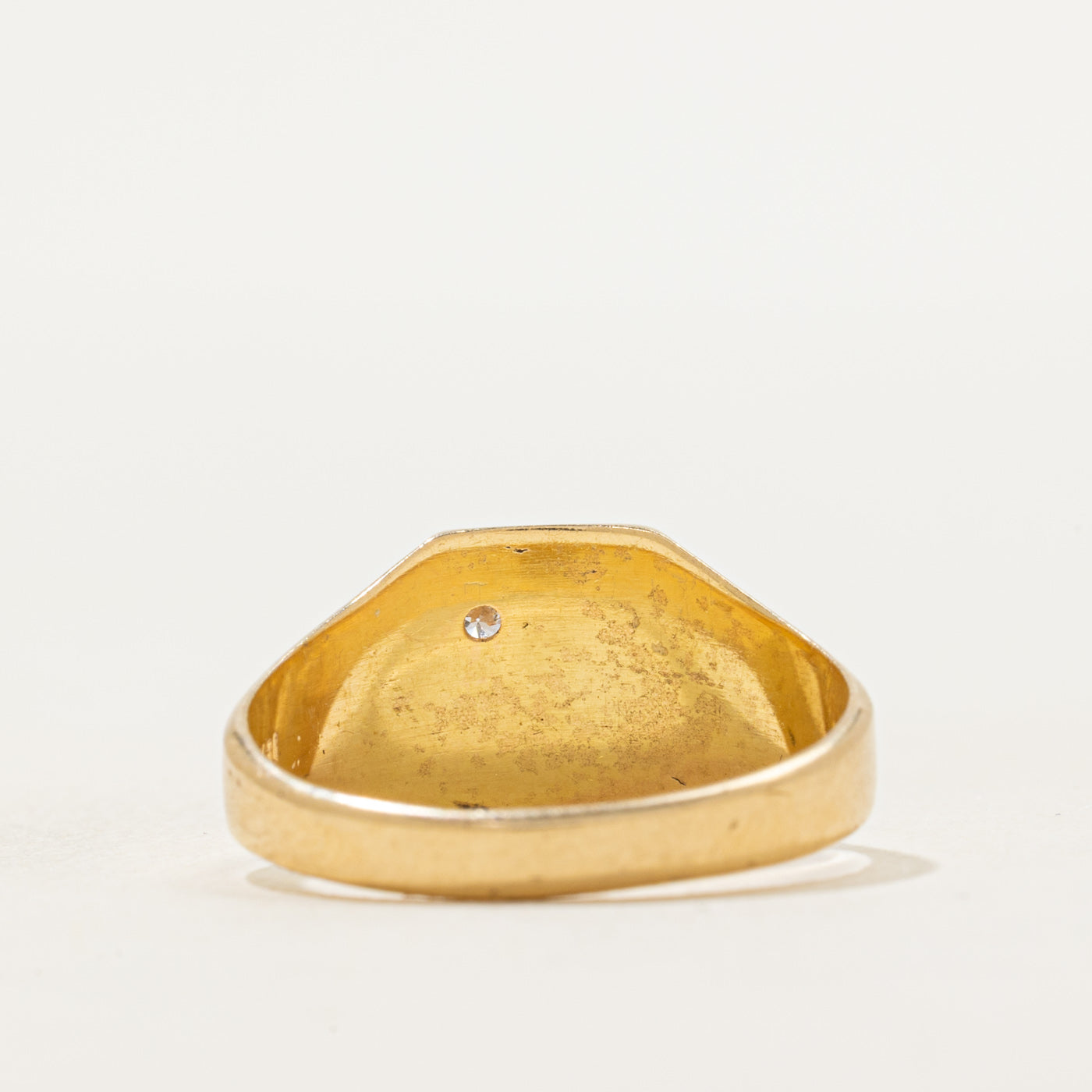 18k Yellow Gold Diamond Signet Ring | SZ 8