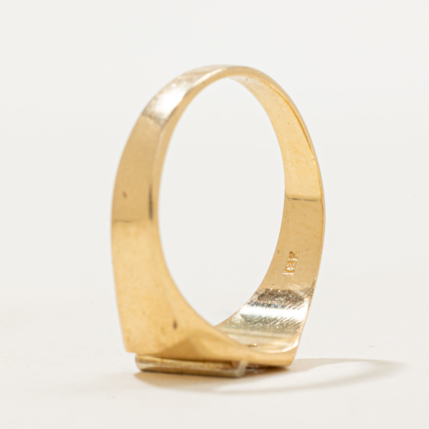 18k Yellow Gold Diamond Signet Ring | SZ 8