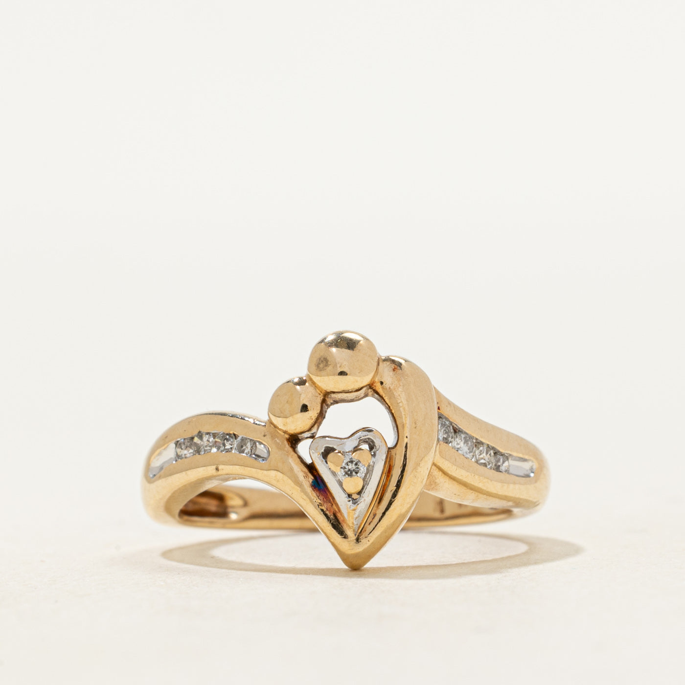 Yellow Gold Diamond Double Figure Ring | SZ 5