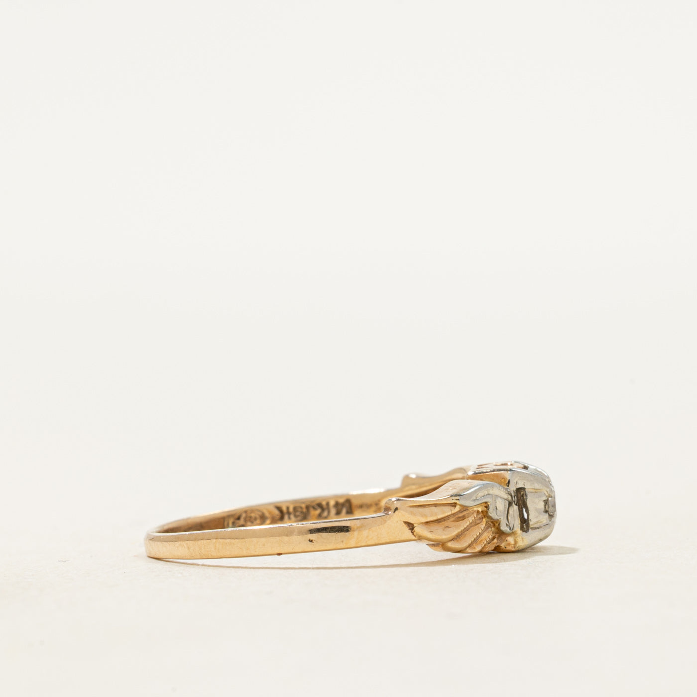 Vintage Canadian Diamond Wing Design Ring | SZ 6.5