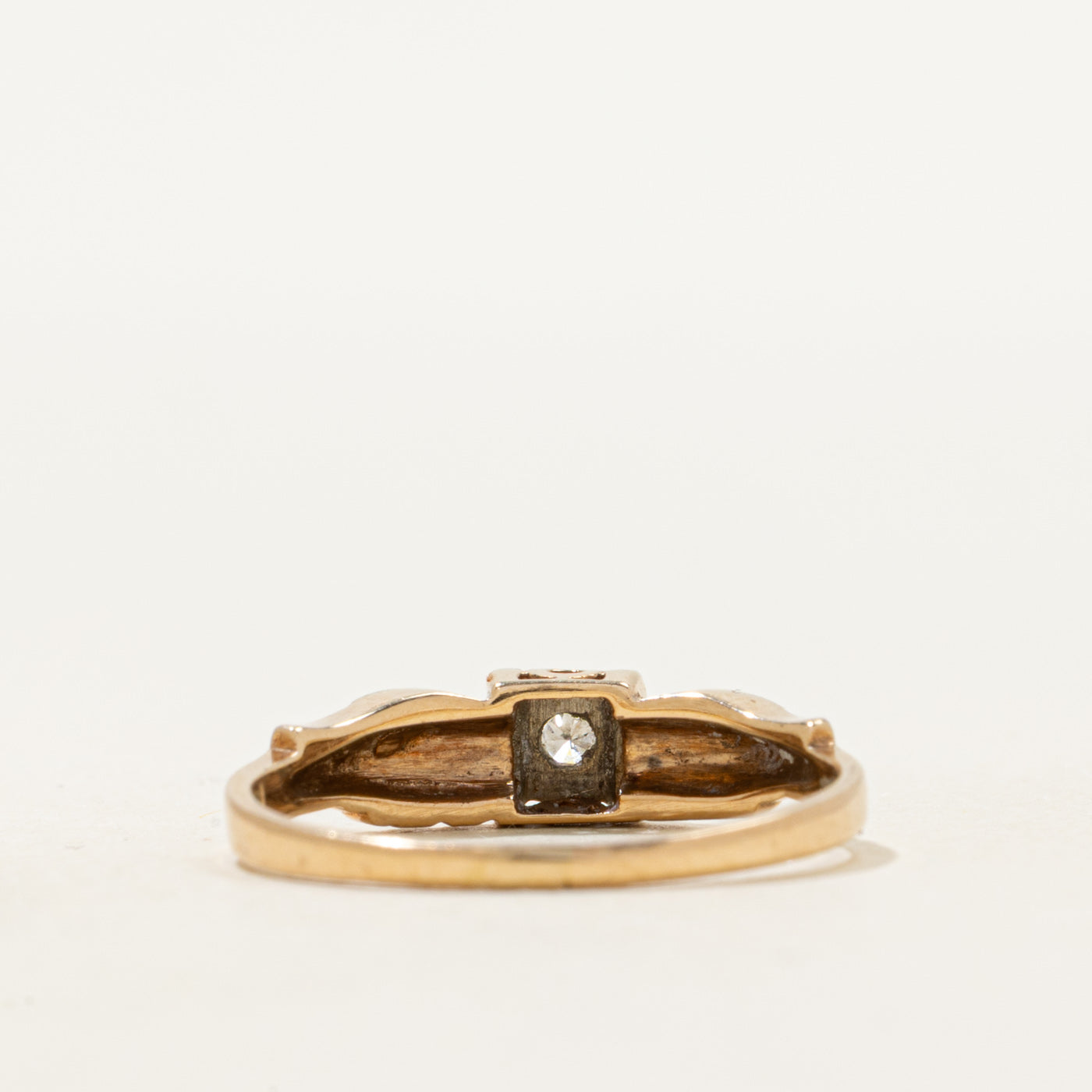 Vintage Canadian Diamond Wing Design Ring | SZ 6.5