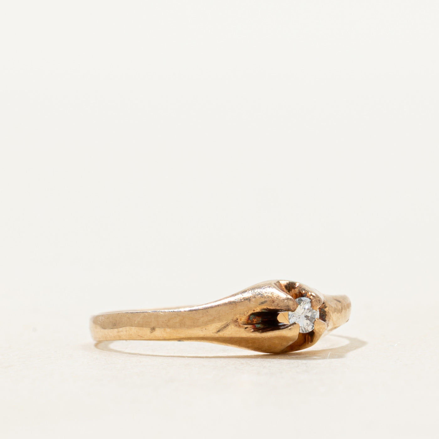 Belcher Set Diamond Petite Ring | SZ 3.25
