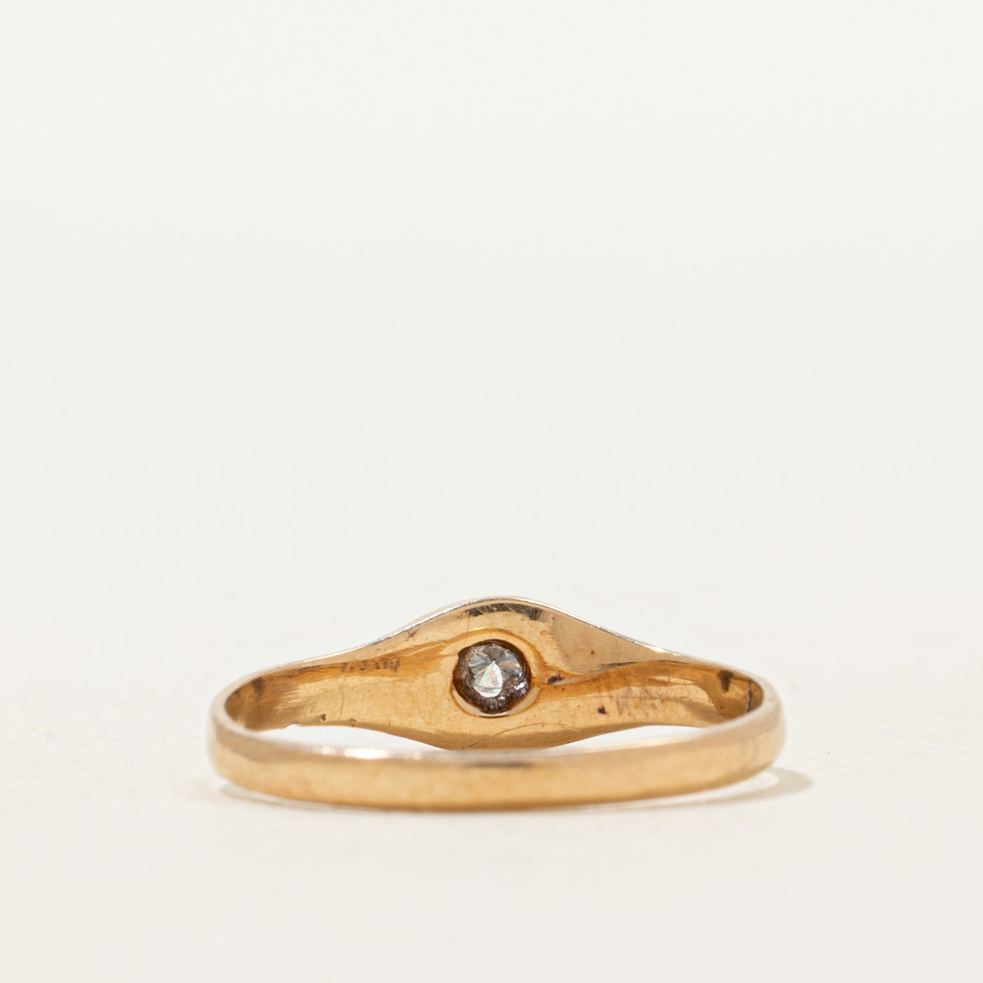 Belcher Set Diamond Petite Ring | SZ 3.25