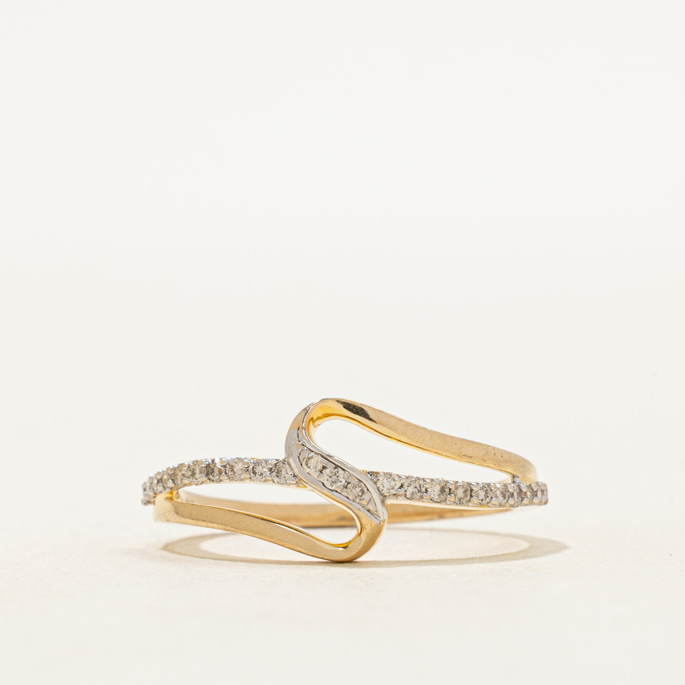 Yellow Gold Diamond Bypass Ring | SZ 6.25