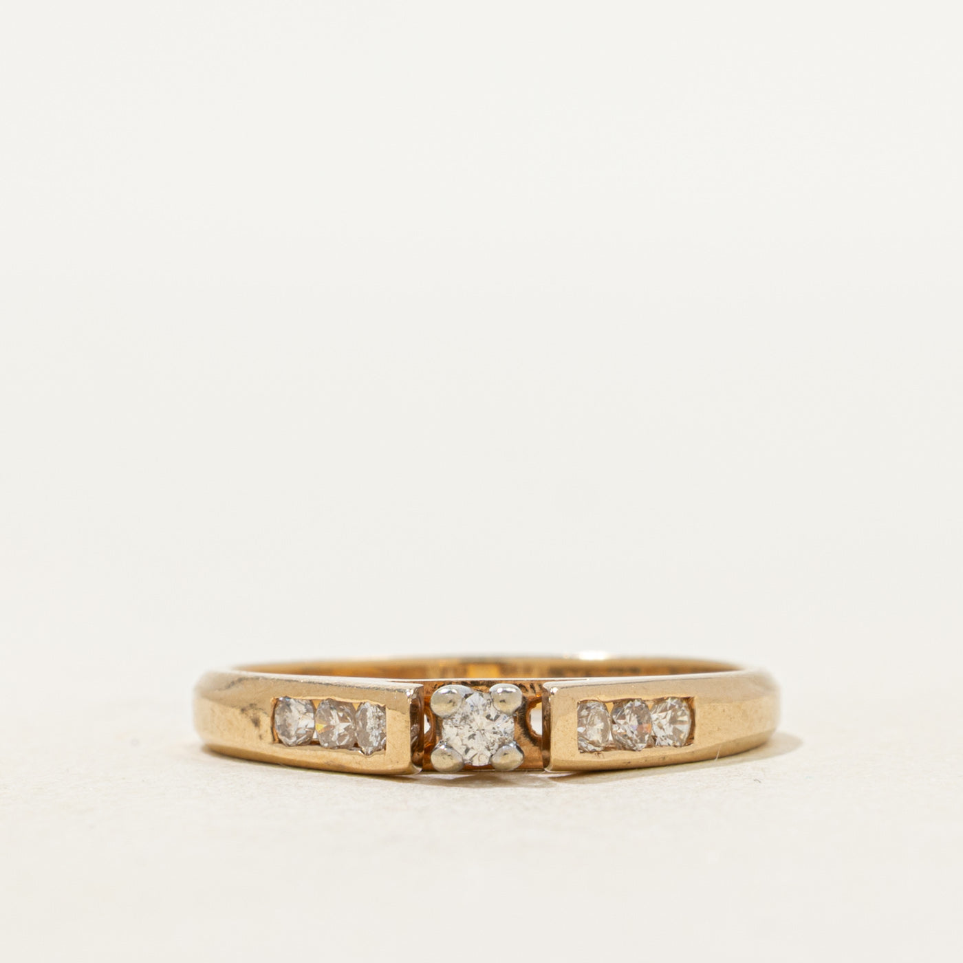 Yellow Gold Diamond Petite Cathedral Ring | SZ 6