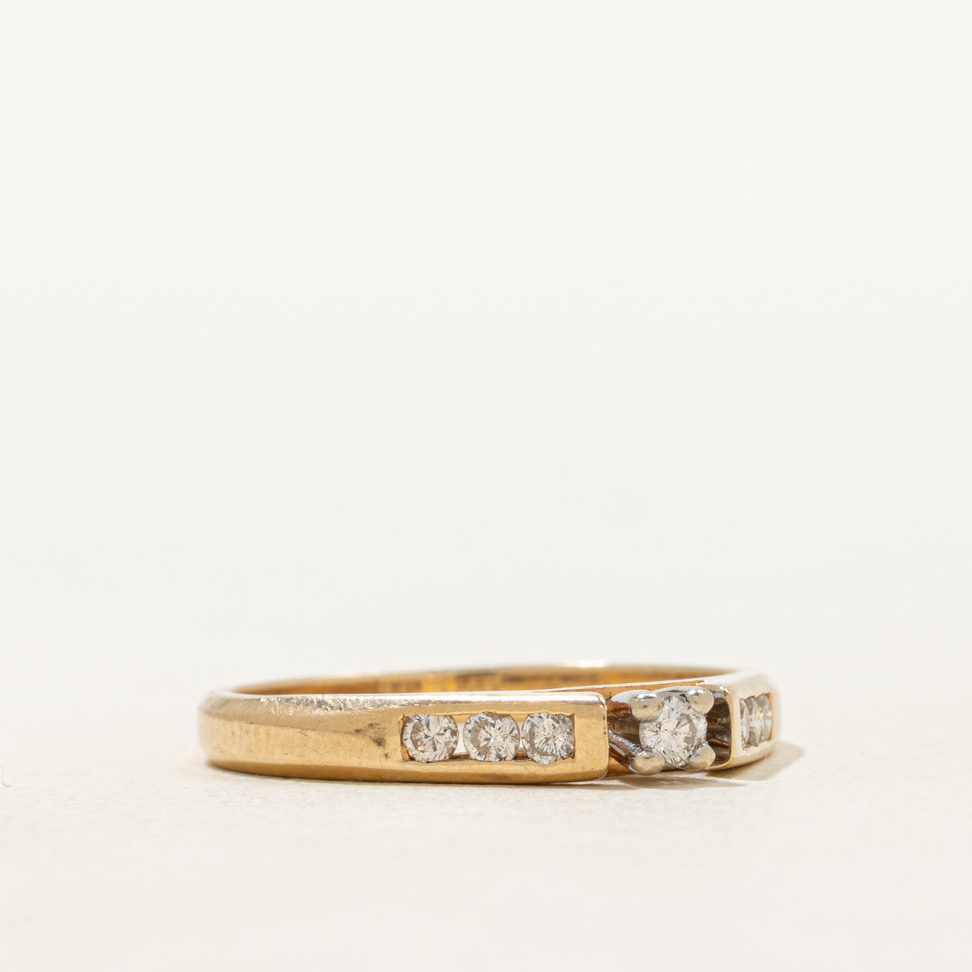 Yellow Gold Diamond Petite Cathedral Ring | SZ 6