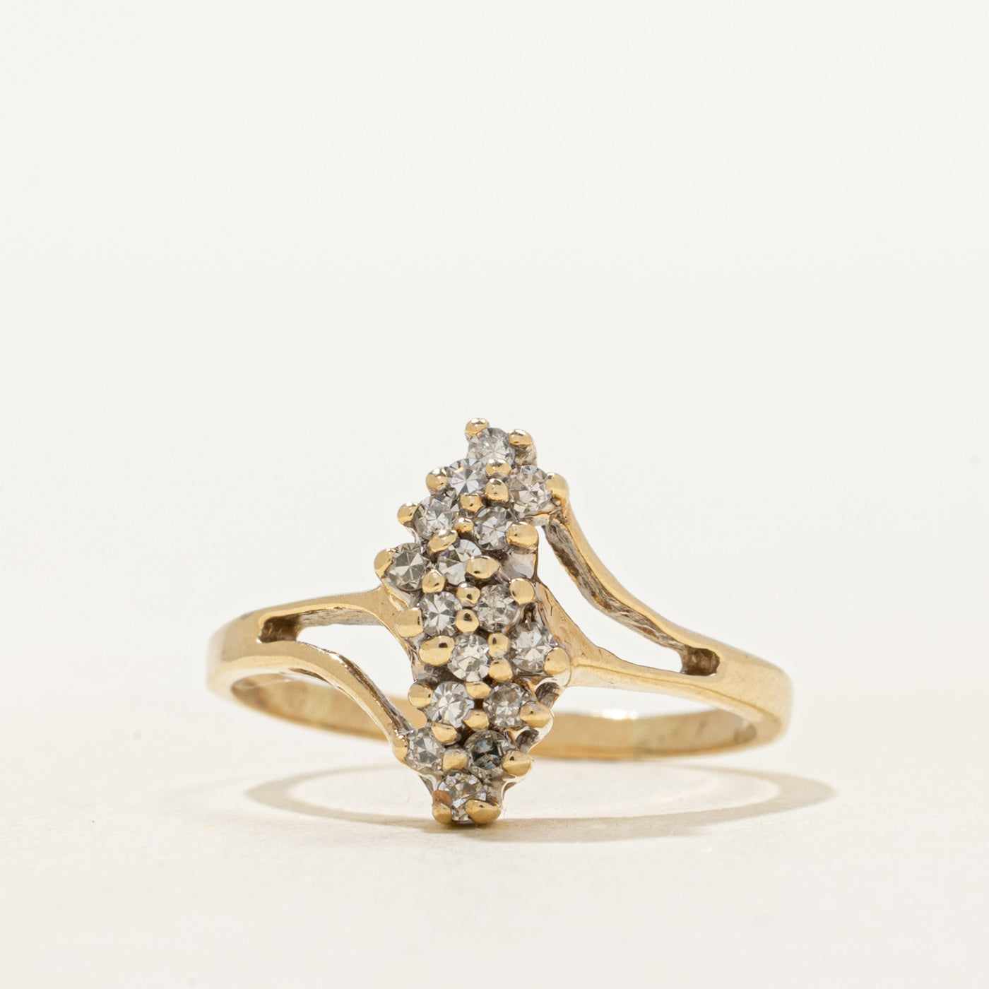 Yellow Gold Diamond Waterfall Ring | SZ 5.5
