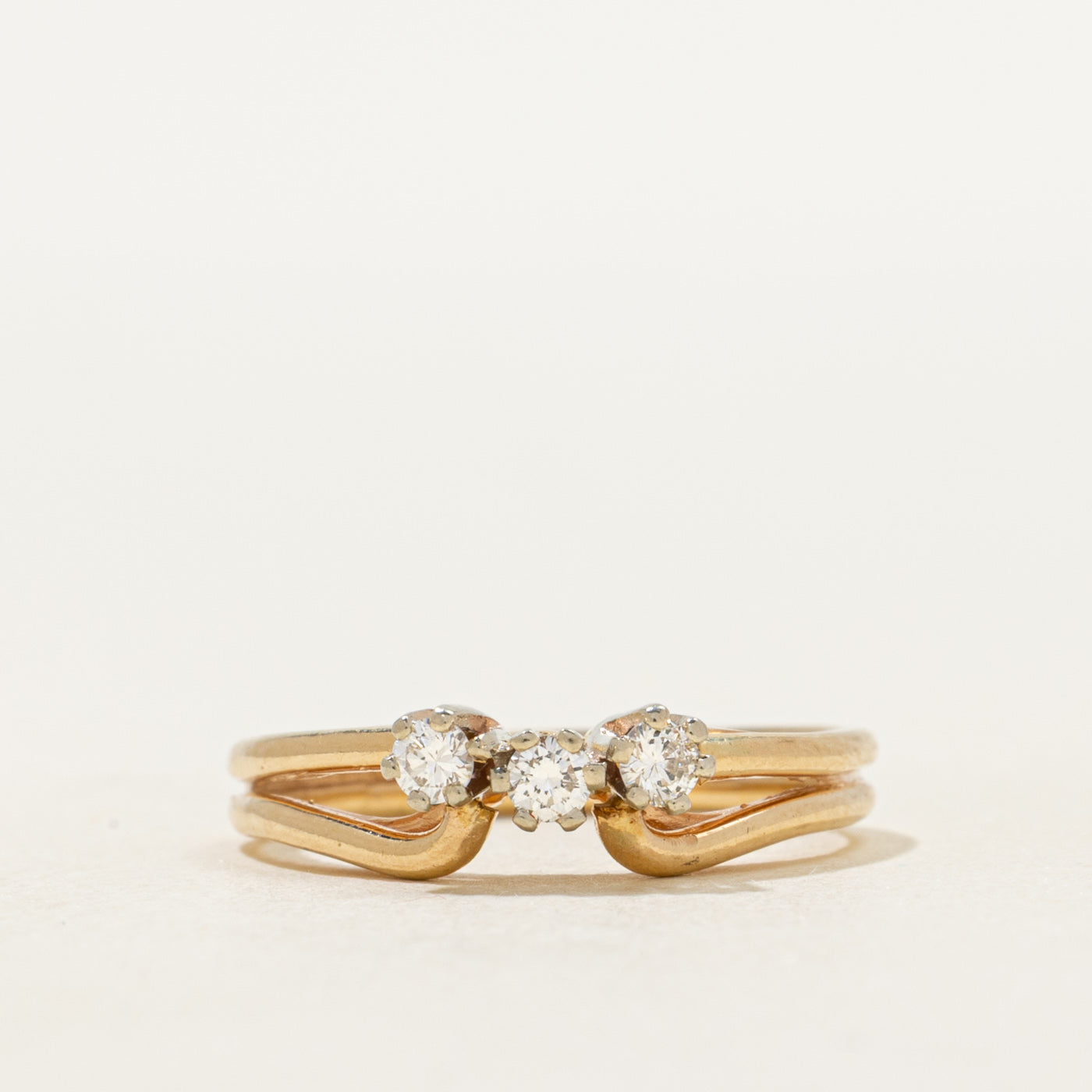 Three Stone Diamond Contour Ring | SZ 4.25