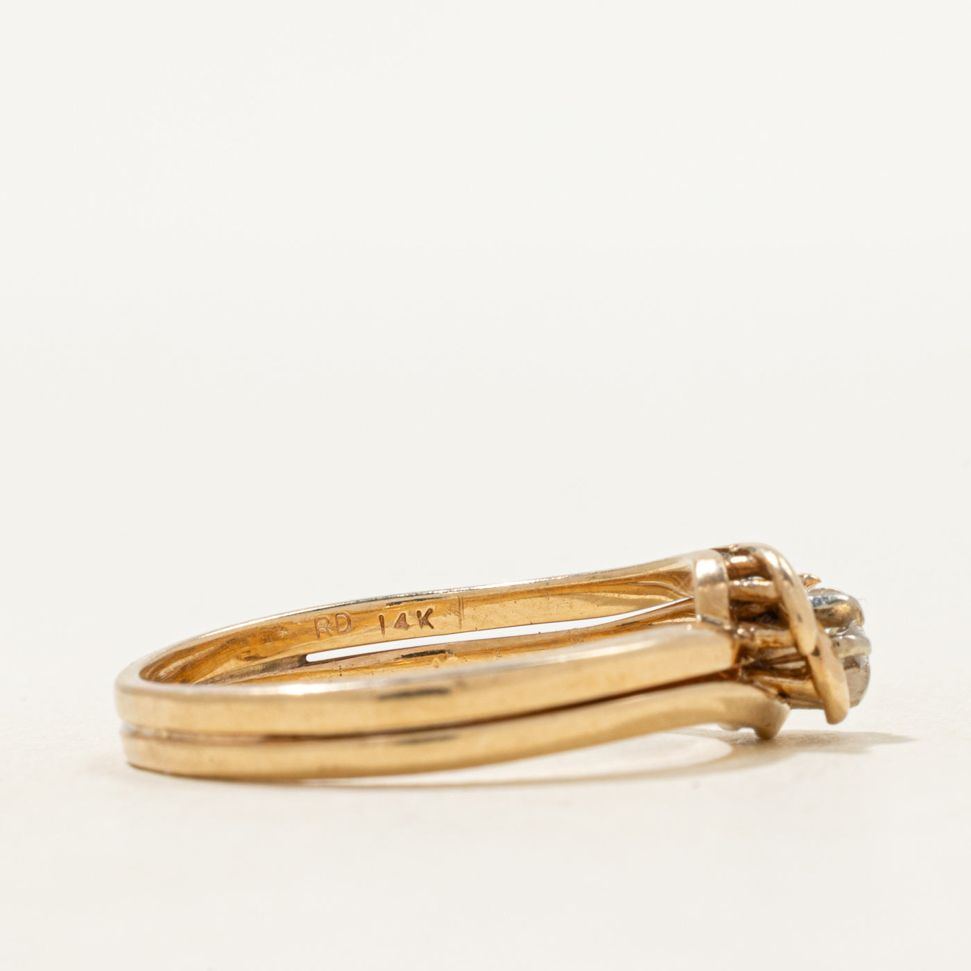 Diamond Soldered Bypass Ring Set | SZ 8.5