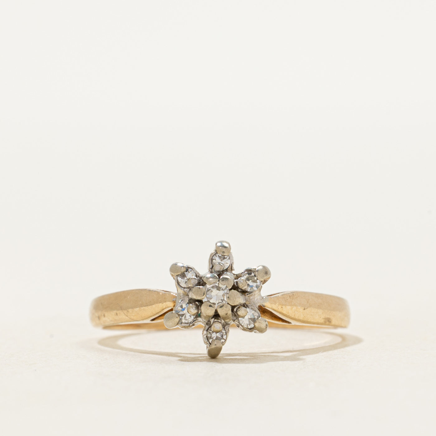 Yellow Gold Diamond Petal Ring | SZ 6.25