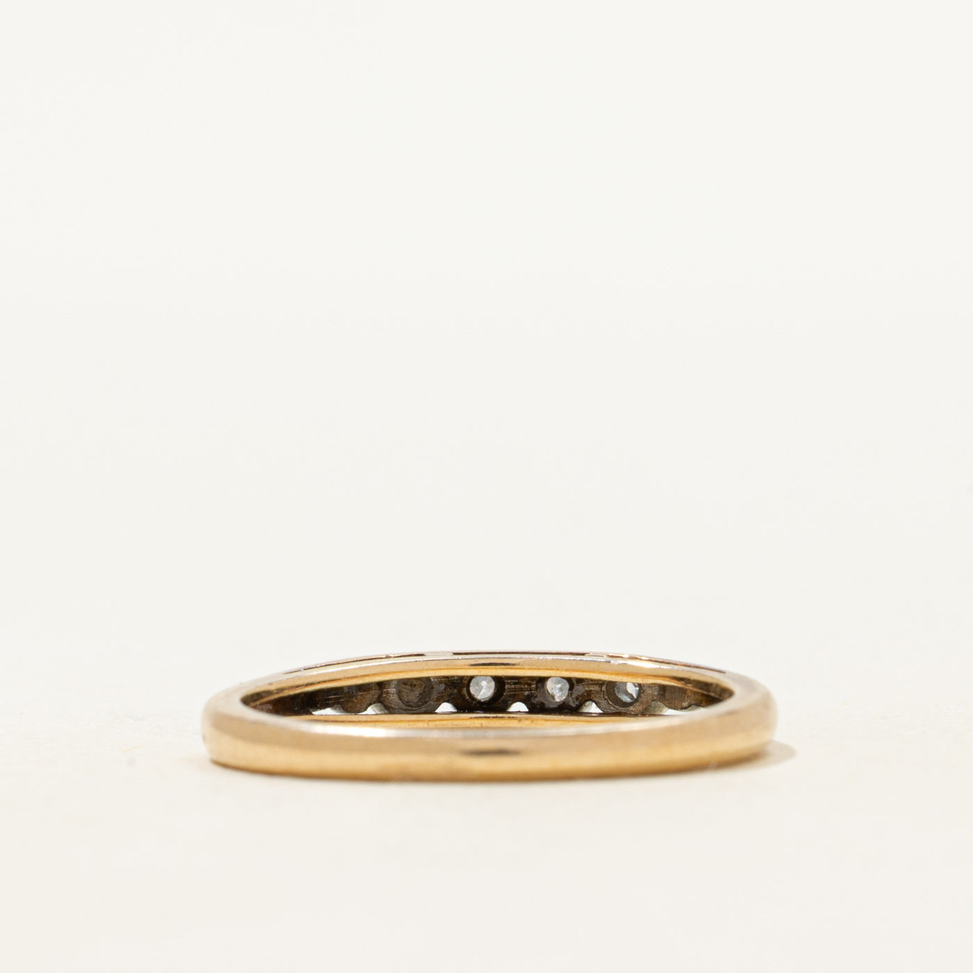 Two Tone Gold Four Stone Diamond Band | SZ 5.25