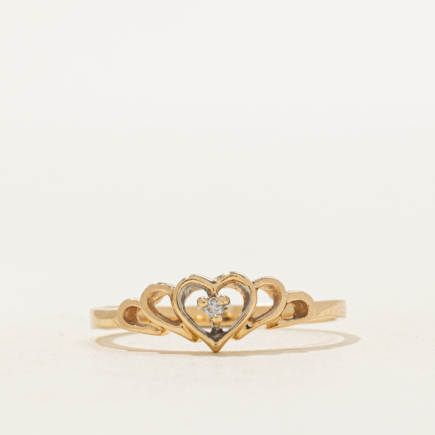 Diamond Heart Openwork Ring | SZ 6