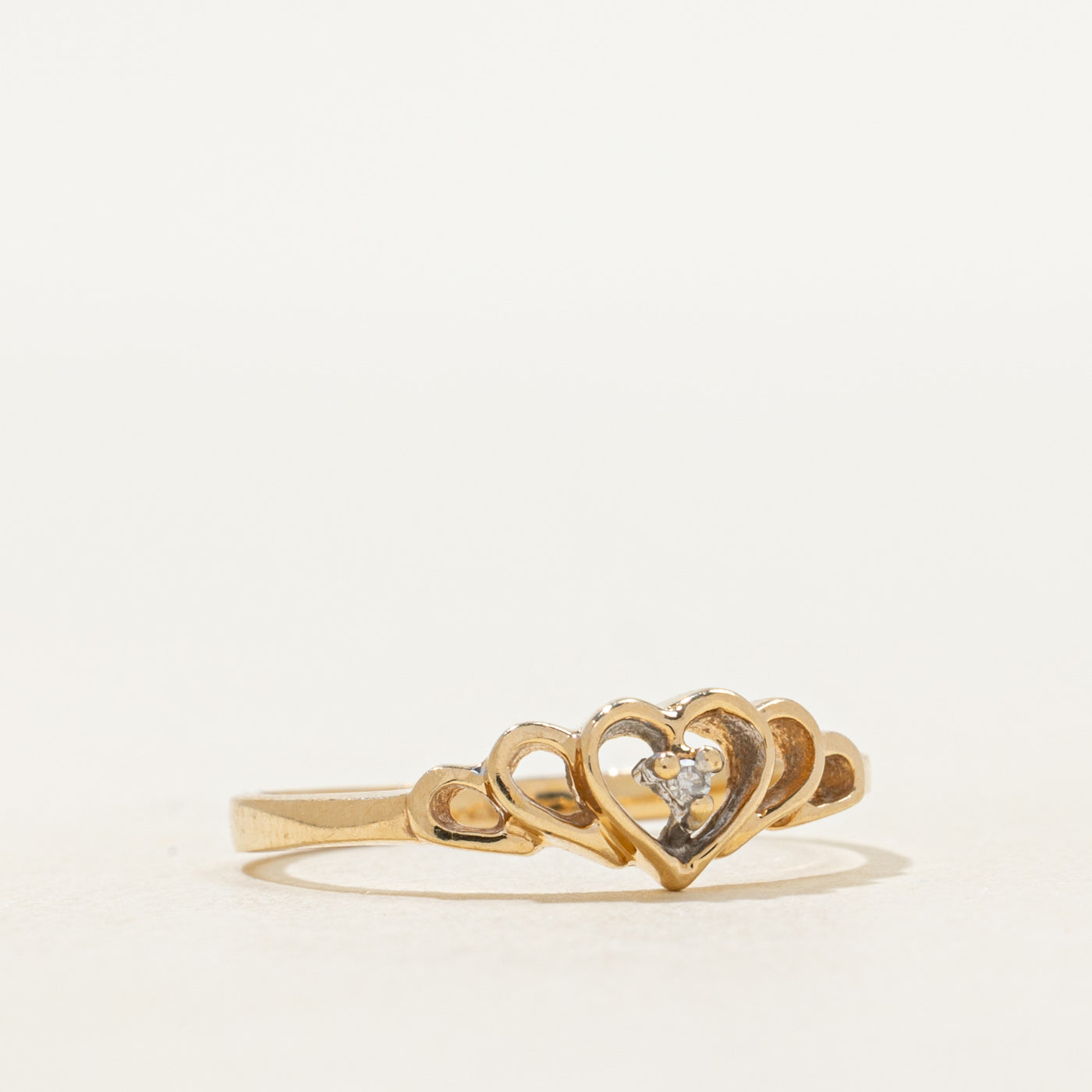 Diamond Heart Openwork Ring | SZ 6