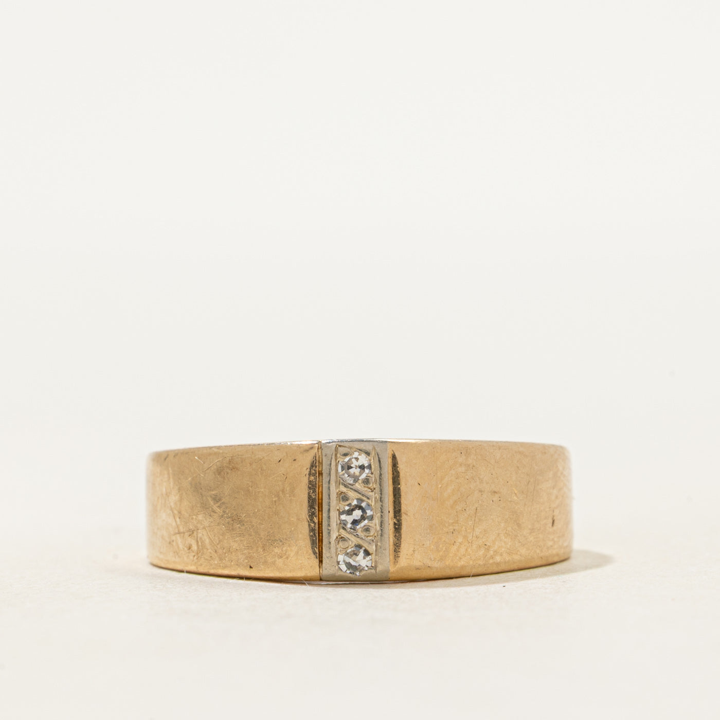 Three Stone Diamond Column Band | SZ 8.25