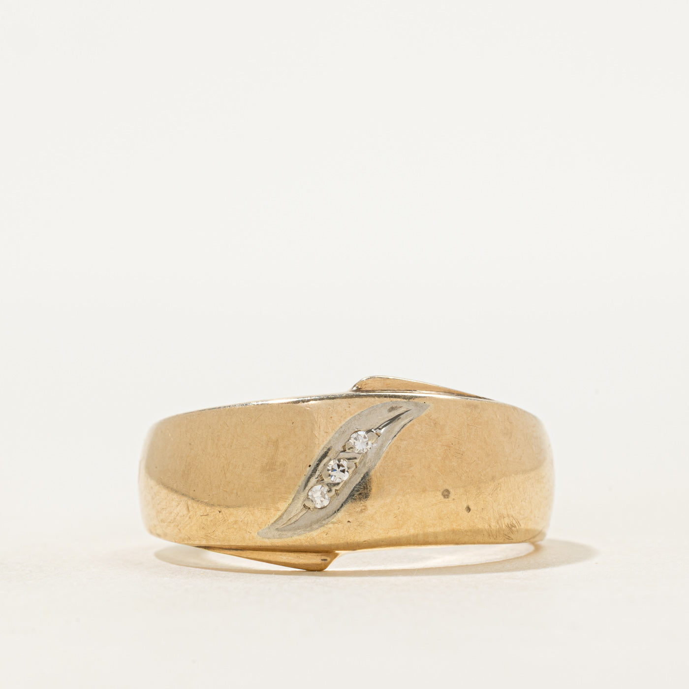 Three Stone Diagonal Diamond Band | SZ 13.25