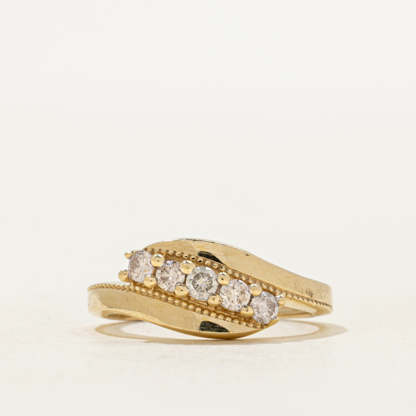 Five Stone Diagonal Diamond Bypass Ring | SZ 2.75