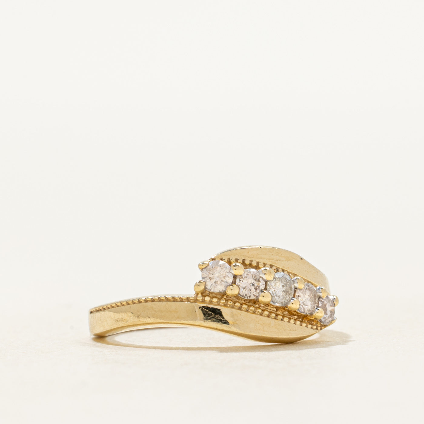 Five Stone Diagonal Diamond Bypass Ring | SZ 2.75