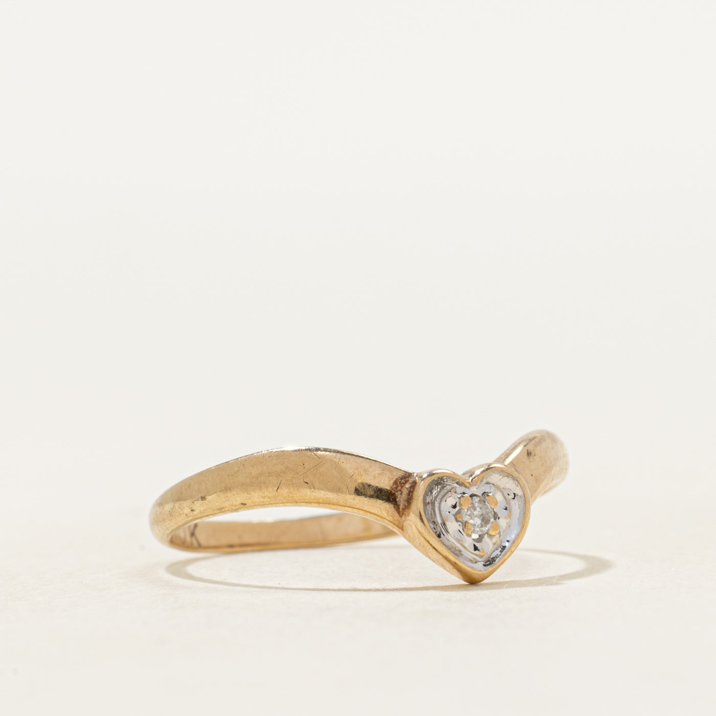 Diamond Heart Chevron Ring | SZ 5.75