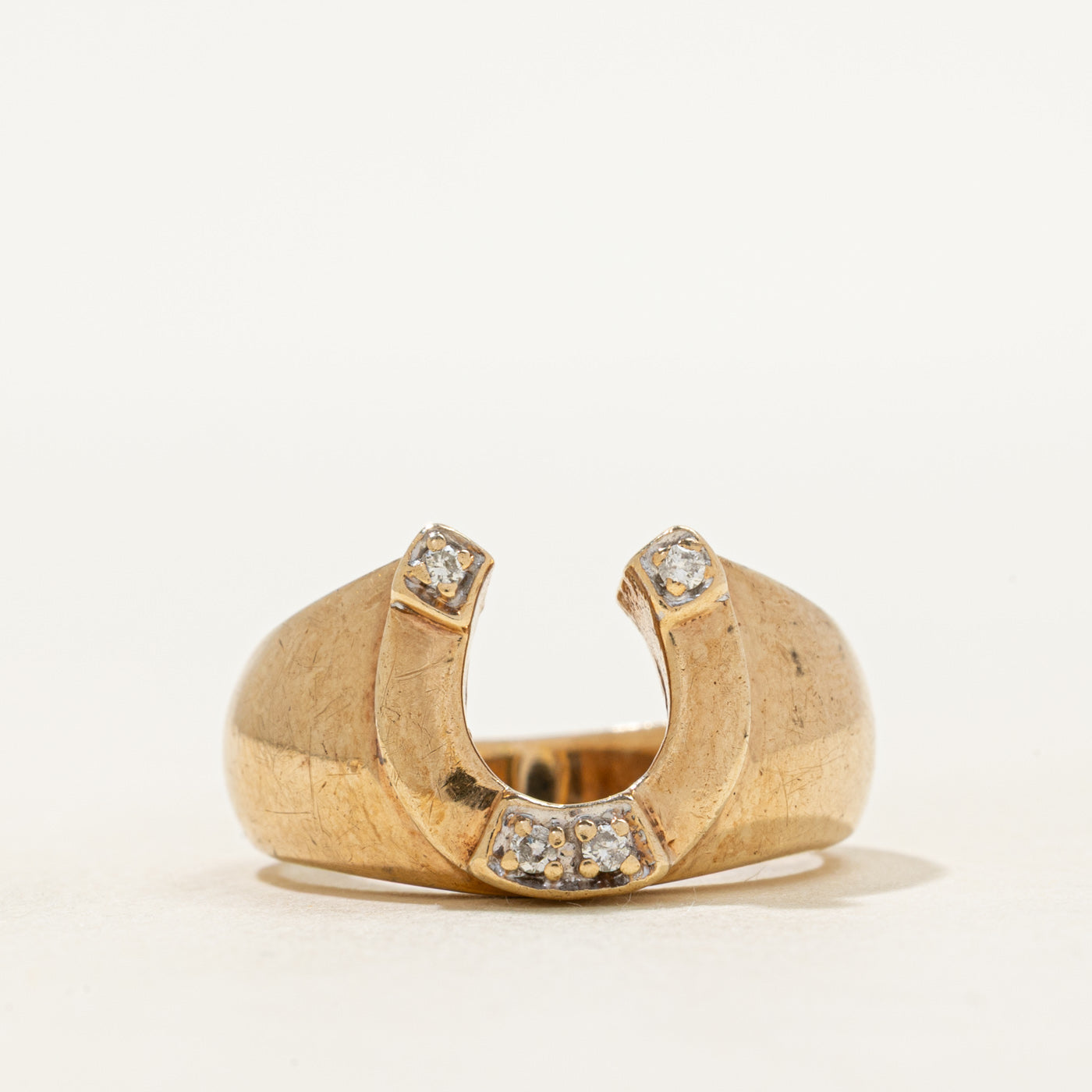 Four Stone Diamond Horseshoe Ring | SZ 7.5