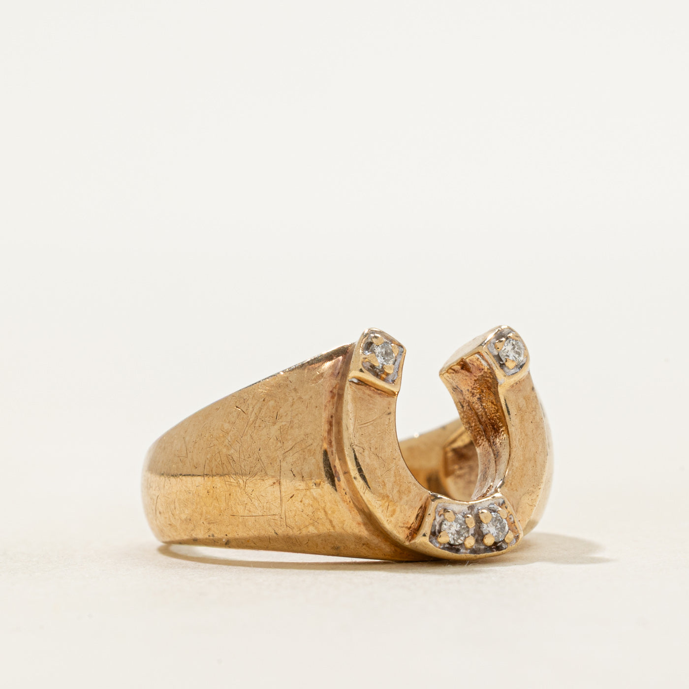 Four Stone Diamond Horseshoe Ring | SZ 7.5