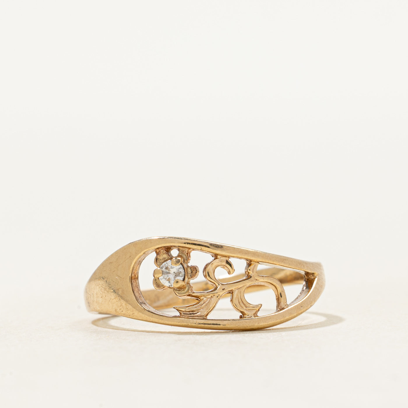 Diamond Floral Openwork Ring | SZ 5.75