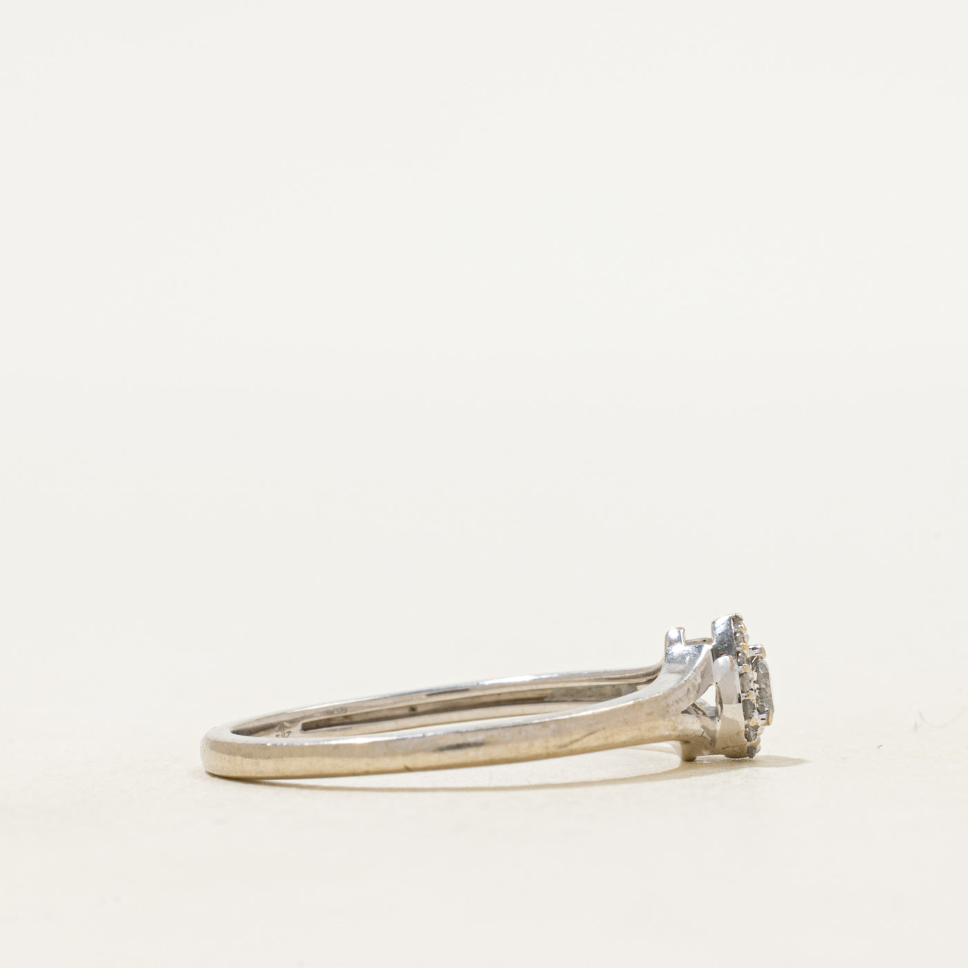 Diamond Halo Pear Shaped Ring | SZ 7