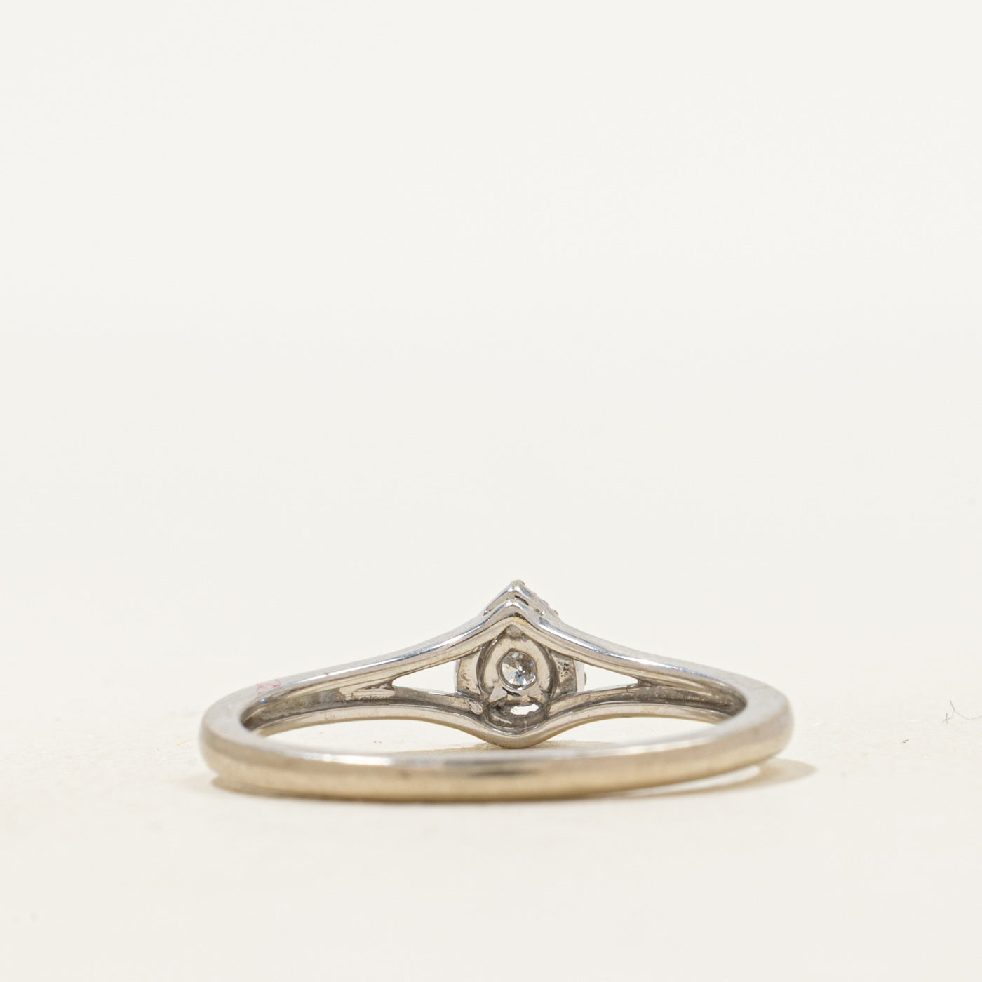 Diamond Halo Pear Shaped Ring | SZ 7