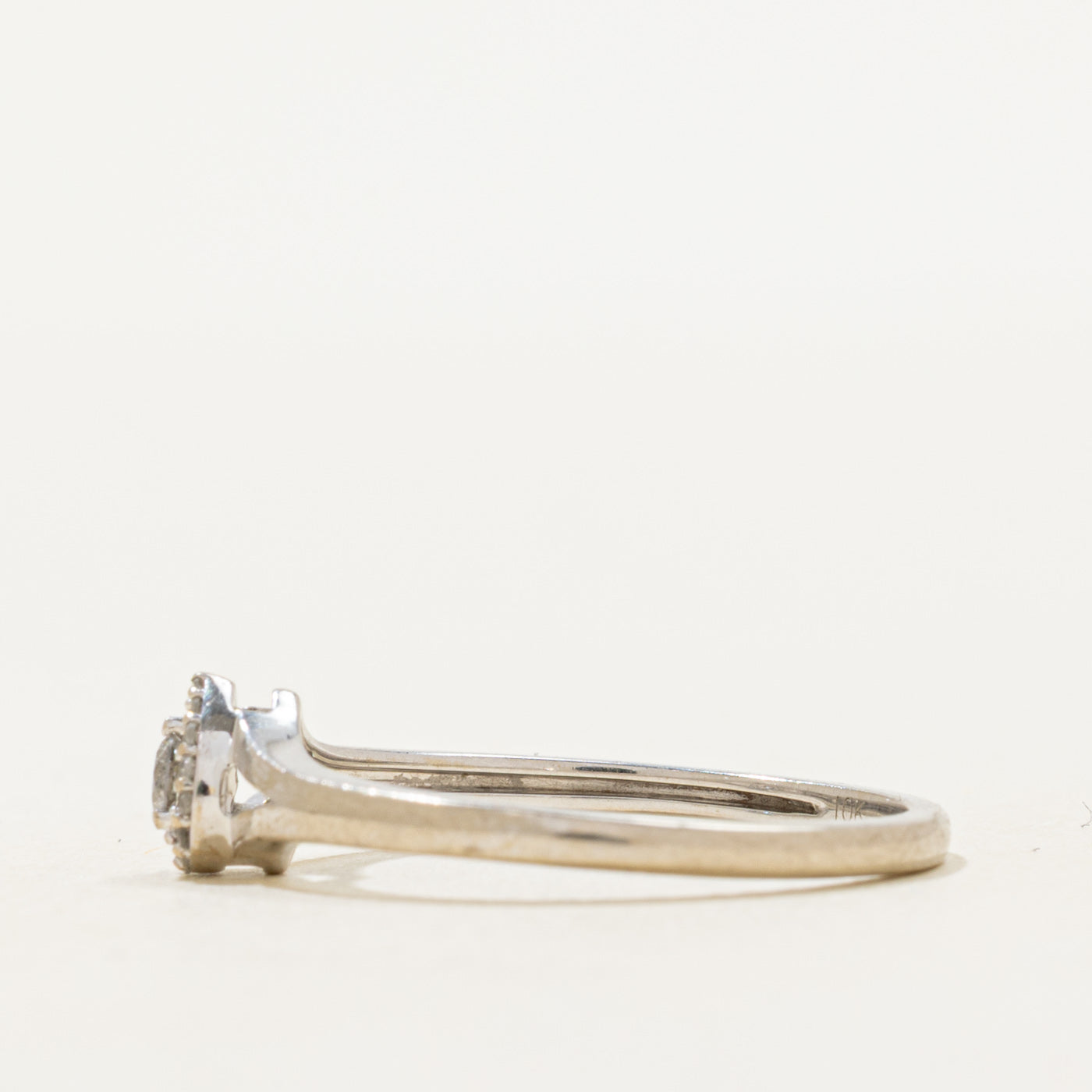 Diamond Halo Pear Shaped Ring | SZ 7