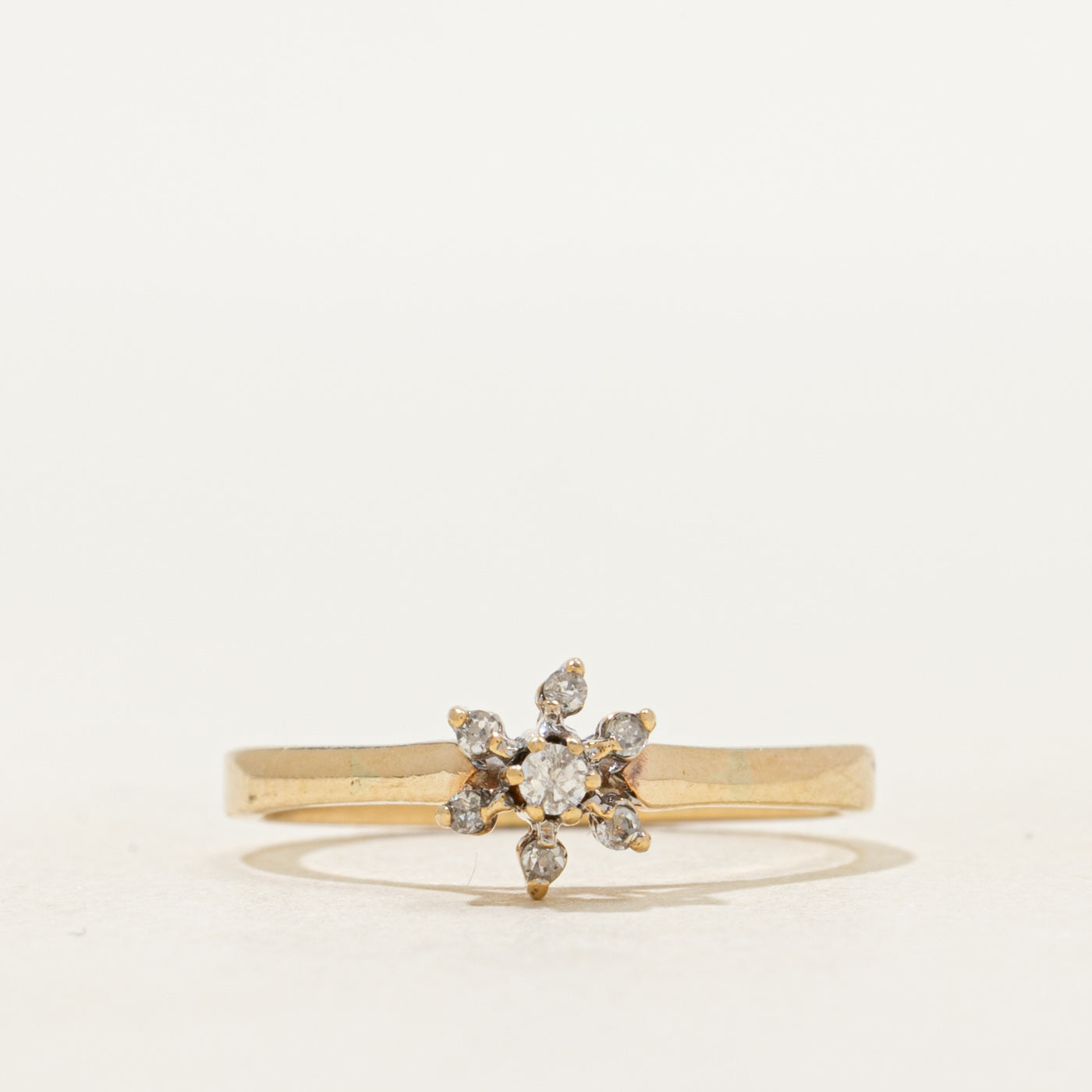 Yellow Gold Diamond Petal Ring | SZ 5