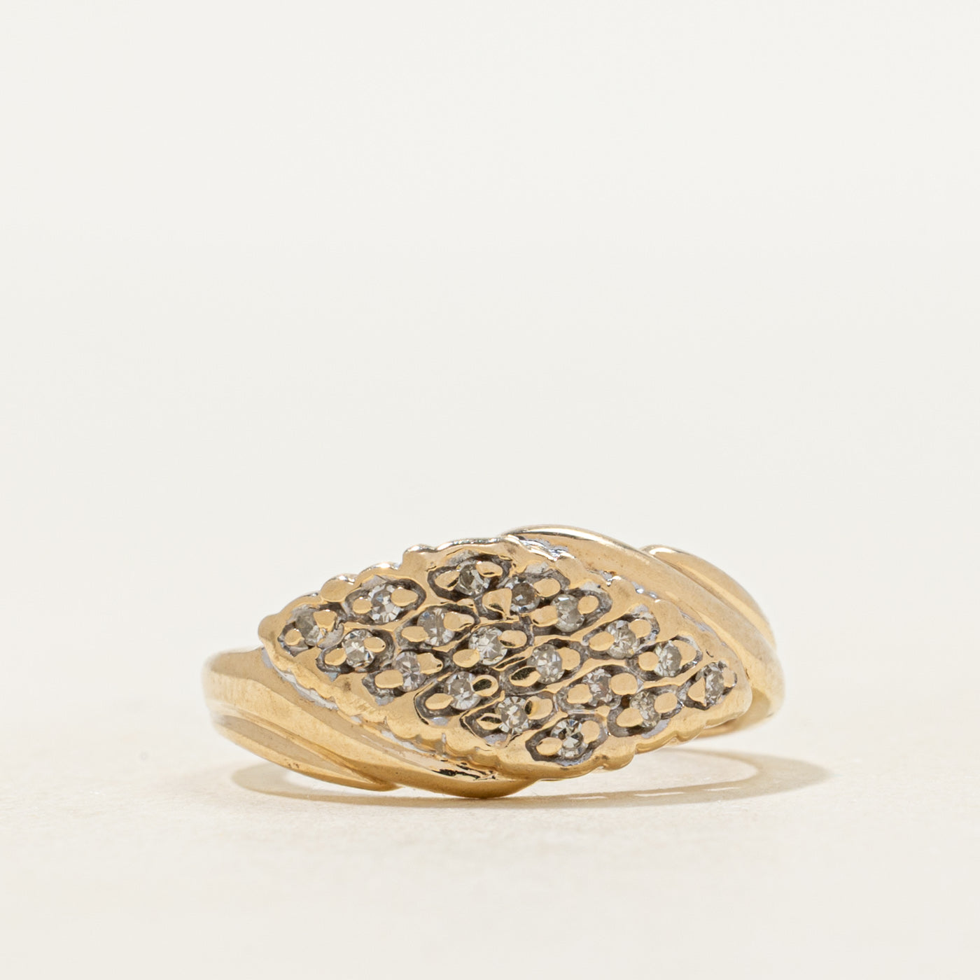 Yellow Gold Diamond Marquise Cluster Ring | SZ 3.75
