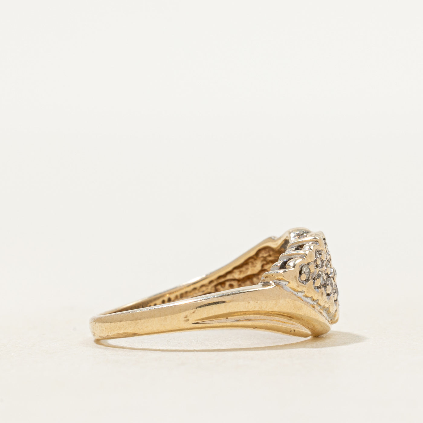 Yellow Gold Diamond Marquise Cluster Ring | SZ 3.75