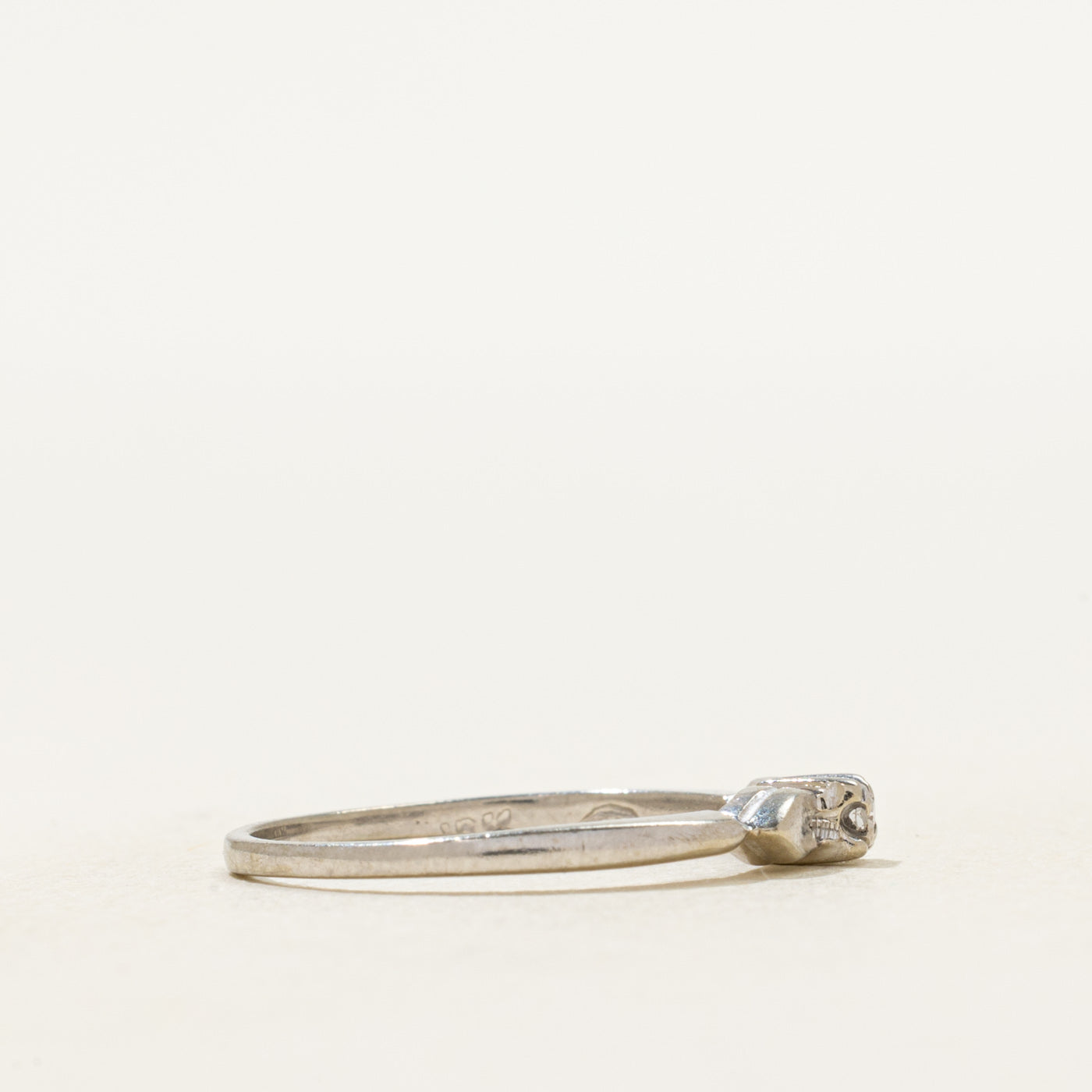 White Gold Diamond Petite Heart Ring | SZ 5