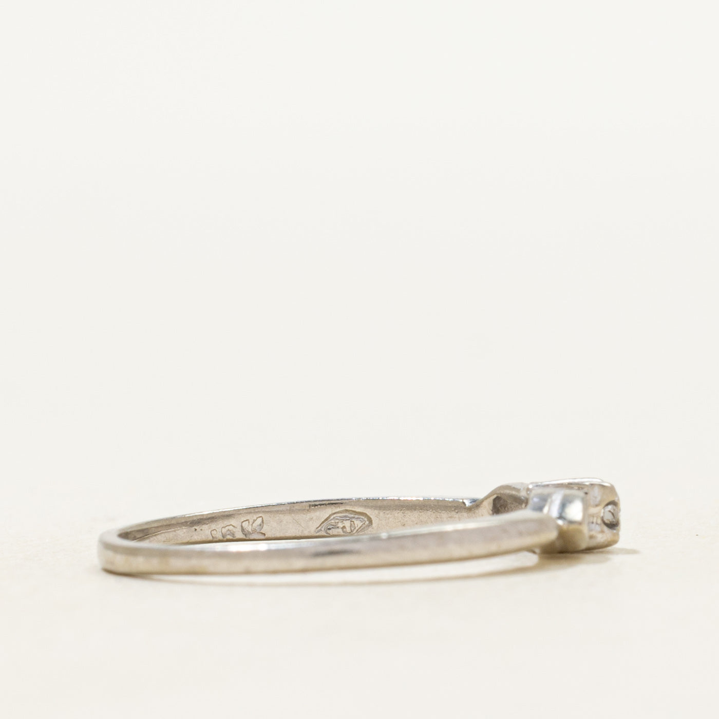 White Gold Diamond Petite Heart Ring | SZ 5