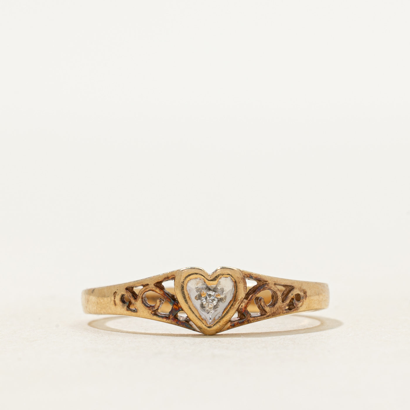 Diamond Scrollwork Heart Ring | SZ 6.25