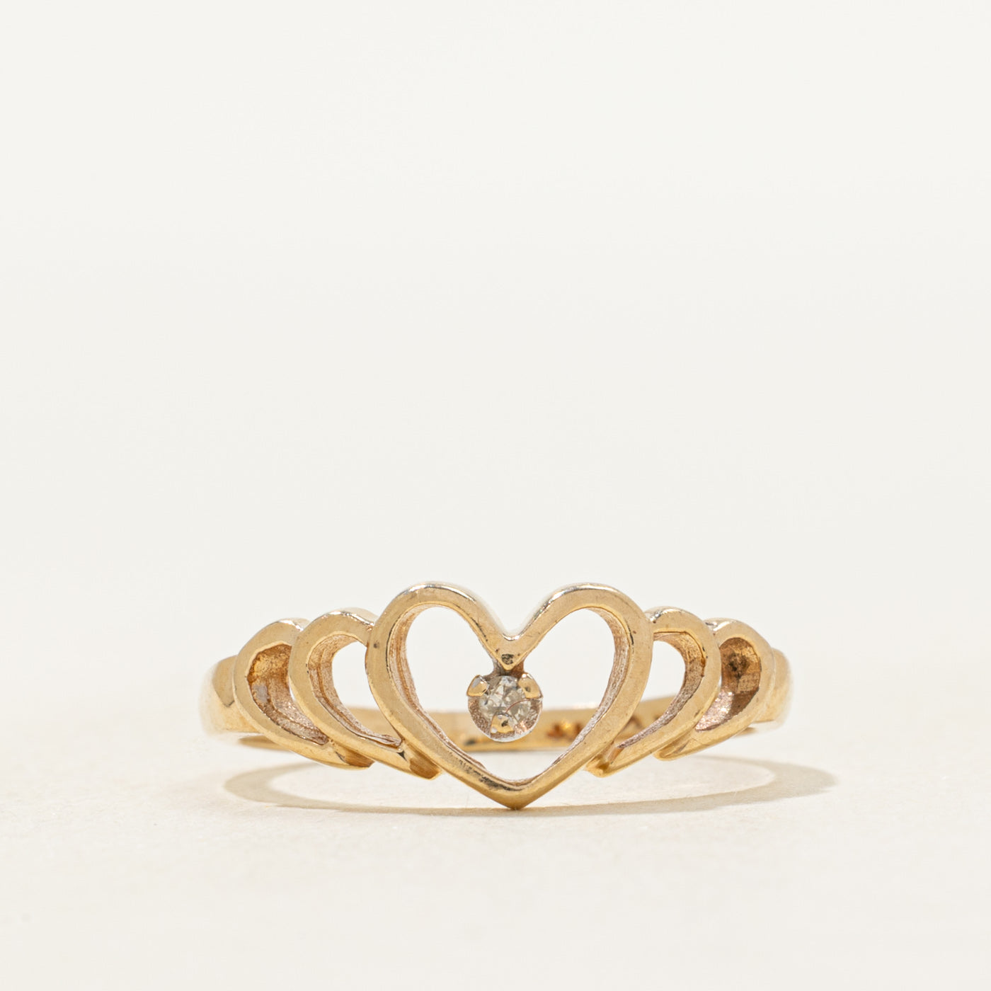Diamond Heart Openwork Ring | SZ 4.5