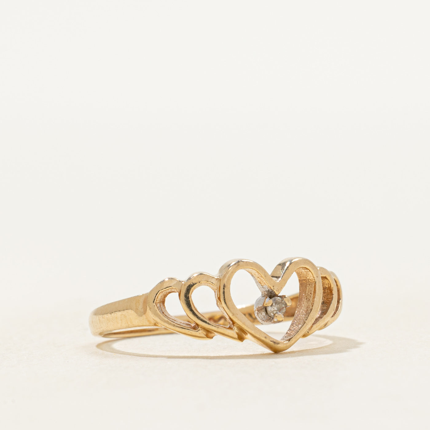 Diamond Heart Openwork Ring | SZ 4.5