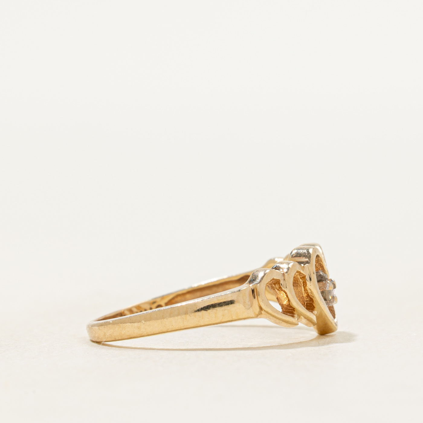 Diamond Heart Openwork Ring | SZ 4.5