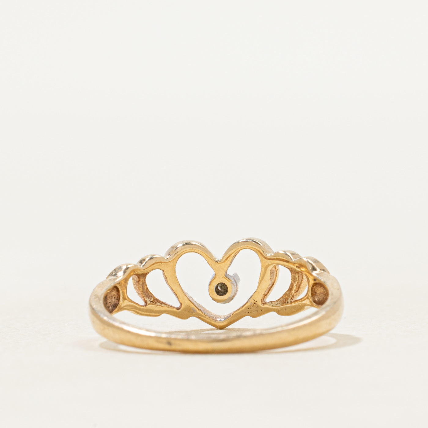Diamond Heart Openwork Ring | SZ 4.5